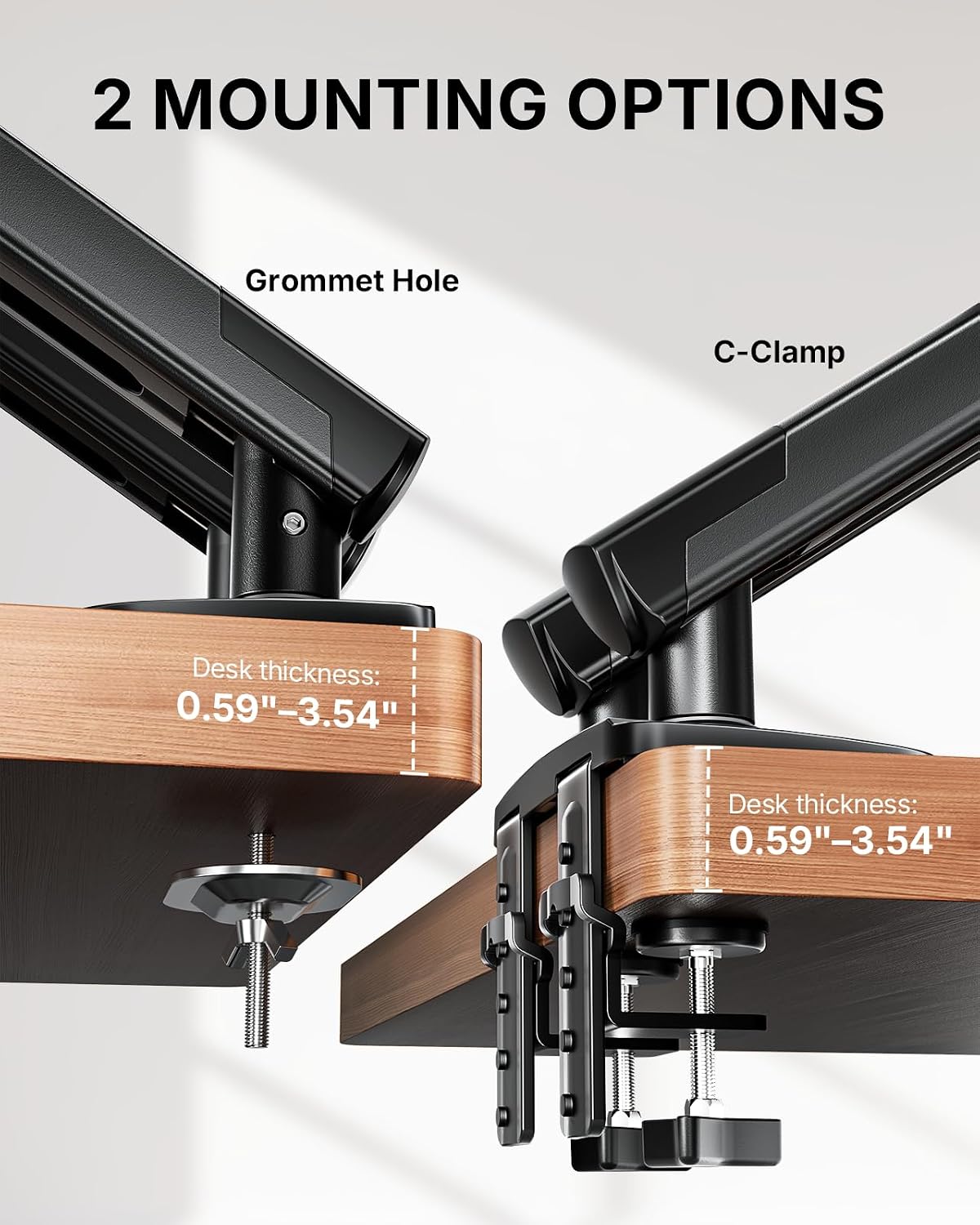 HUANUO FlowLift Pro Dual Monitor Mount for 13–32" Screens, MechaSpring Monitor Stand, Adjustable Monitor Arms for 2 Monitors with Tilt/Swivel/Rotation, Tool-Free VESA Mount, Max Load 19.8 lbs