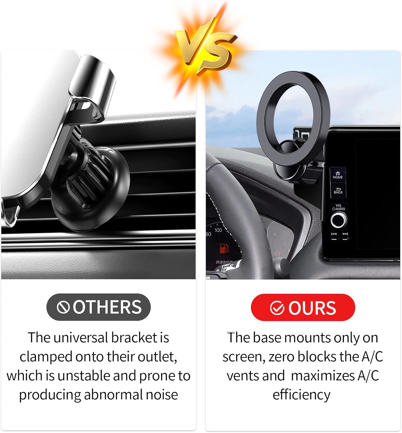Car Phone Holder for Honda CR-V/HR-V/CRV 2023-2026 Accessories, 7/9" Screen | Magsafe Magnetic Cell Phone Mount Clip Compatible with iPhone, 3D fit Stable Dashboard GPS Navigation Bracket Cradle Stand