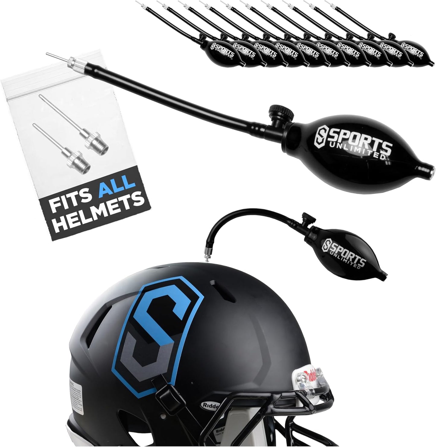 Sports Unlimited Universal Football Helmet Pump & Inflation Needle Kit, Air Pump for Inflatable Football Helmet