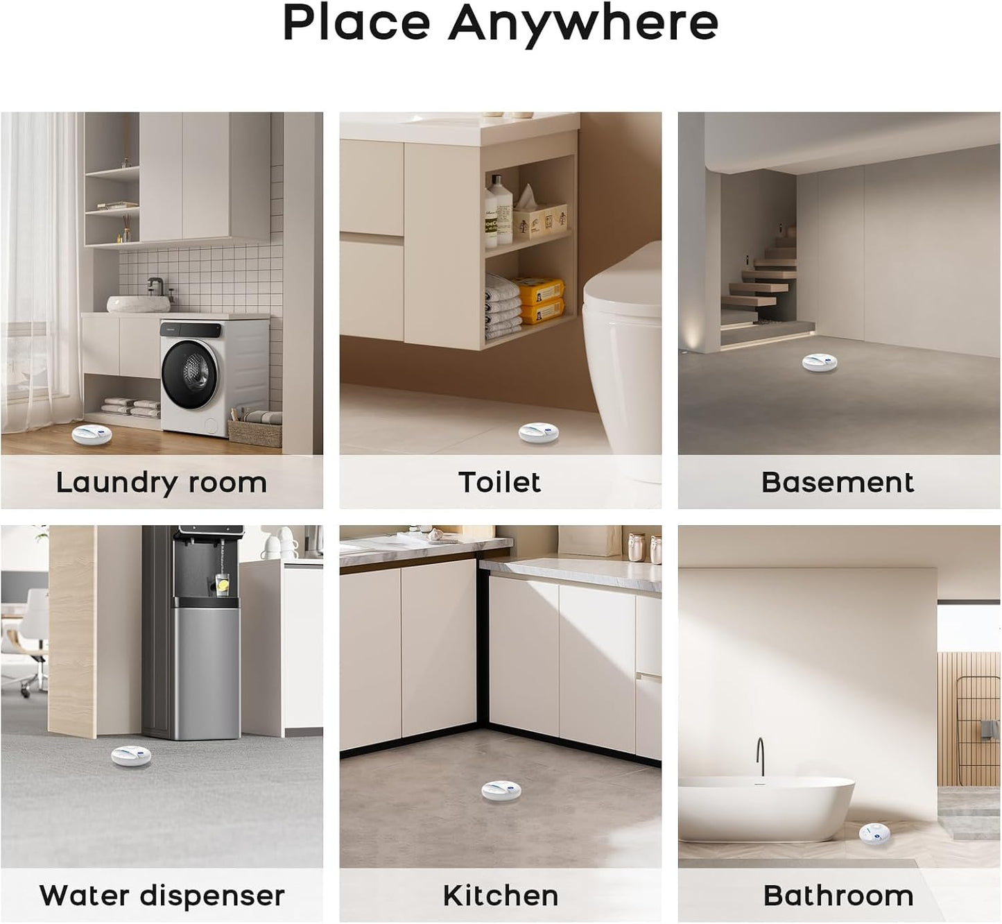 Wireless WiFi Water Leak Detectors,100dB Adjustable Loud Water Leak Sensor for Smart Life Tuya APP Control &amp; Instant Alerts,Delayed &amp; Extended Alarm Duration for Home Kitchen,Sink,NO Monthly Fees