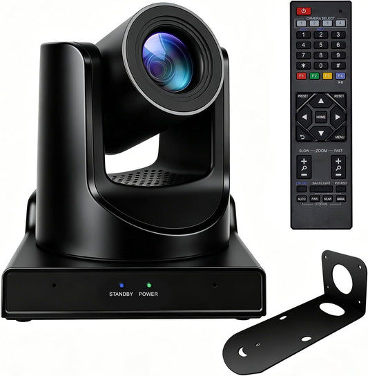PTZ Camera, SDI Camera with AI Tracking, 20X Optical Zoom 1080P 60fps POE IP Live Streaming, Simultaneous HDMI 3G-SDI USB3.0 LAN Output for Church, Conferences, Teaching
