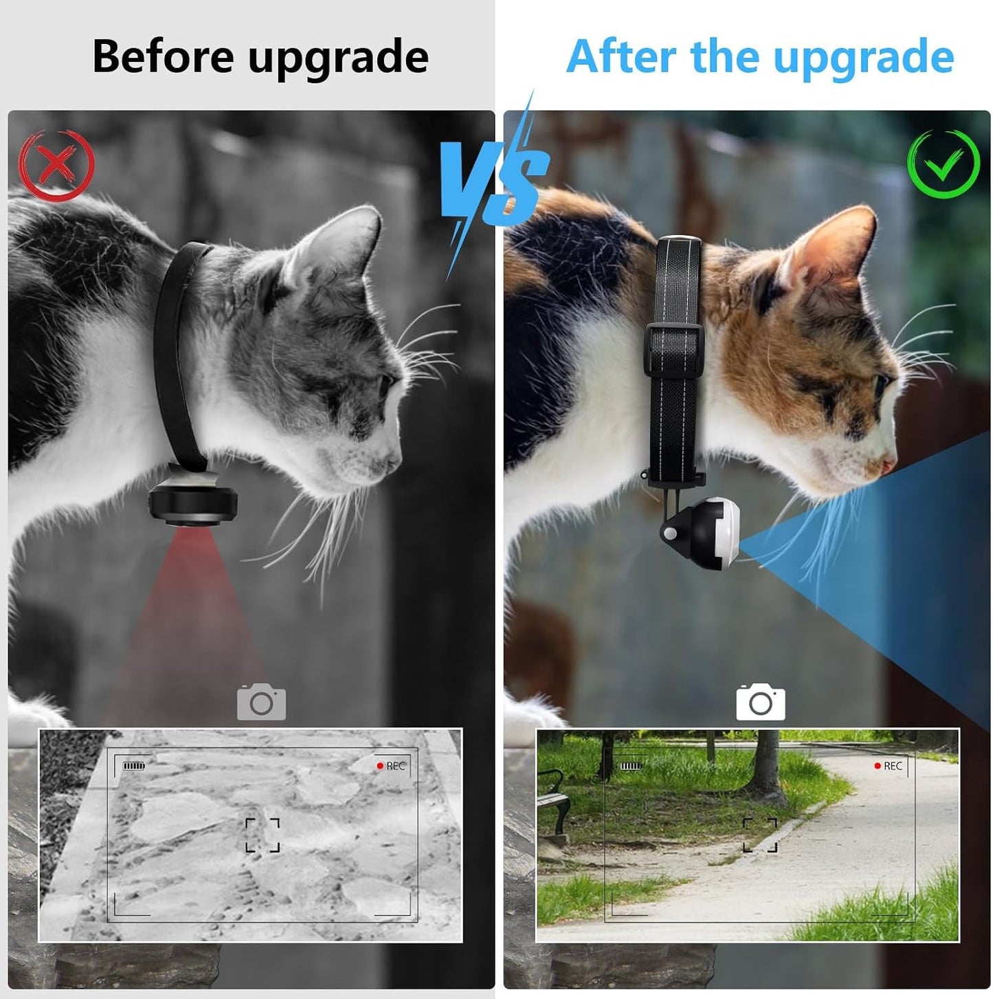 HD 1080P Cat POV Camera Collar with Video Record, Mini Small Sports Video Cameras, Body Cam Outdoor/Inoor No WiFi, Unique Pet Supplies Gift for pet Owners, Dog Moms, cat dads, Ideal Gift