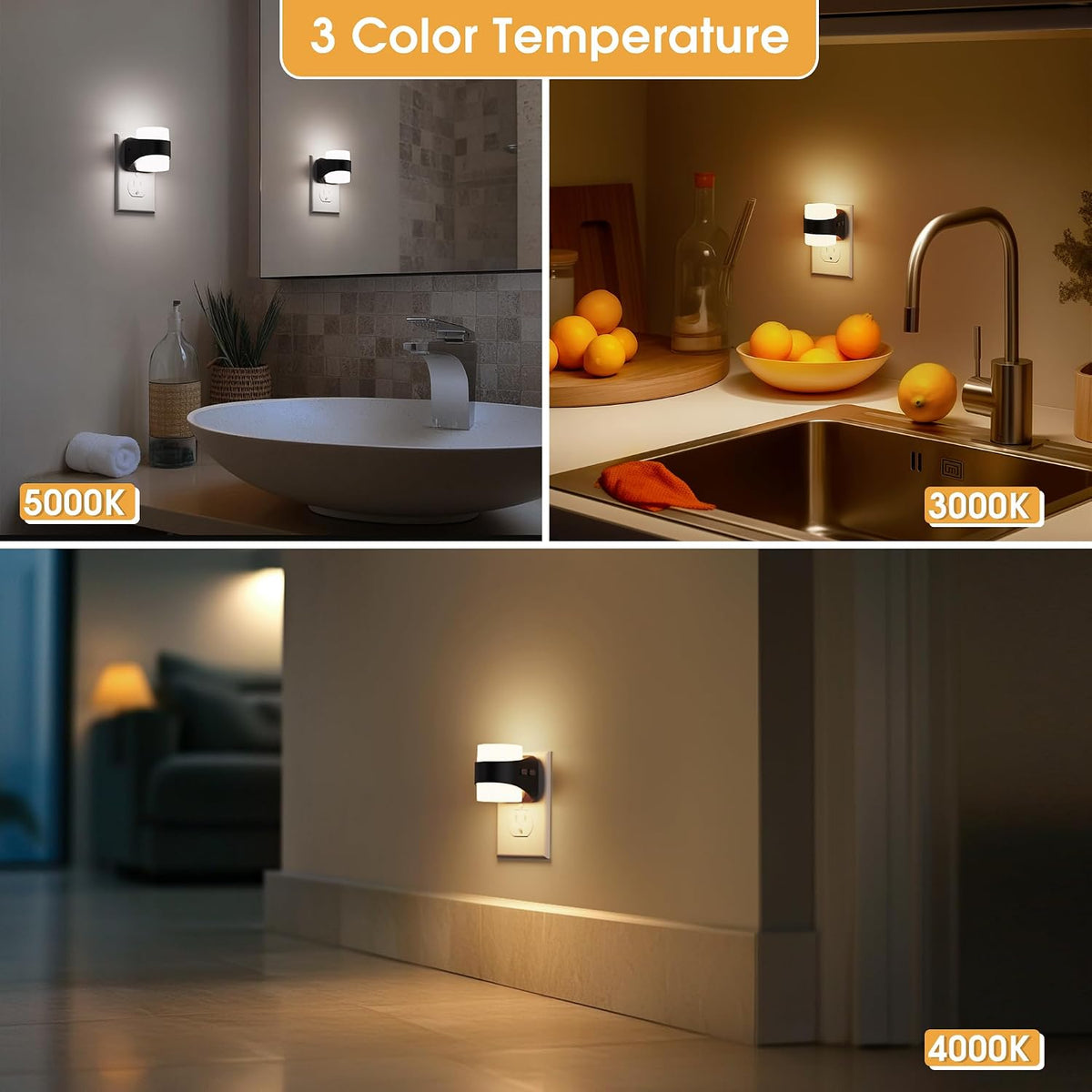 Briignite Night Lights Plug into Wall LED Nightlight for Kids & Adults