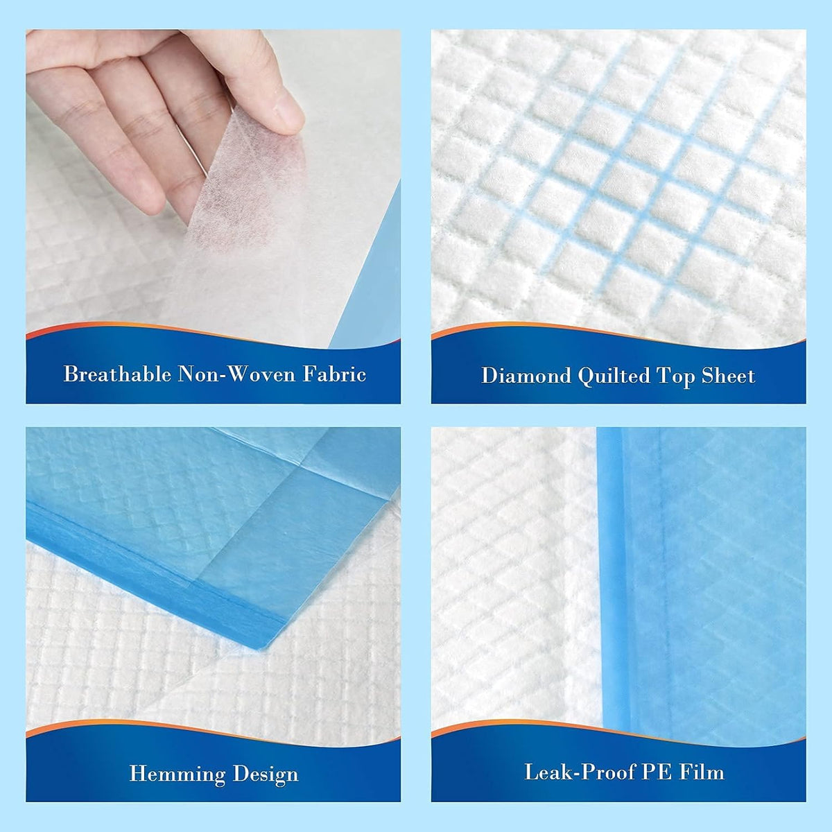 SOFYFINE 100 Count Disposable Bed Pads 23"x36",Waterproof Puppy Pee Pad