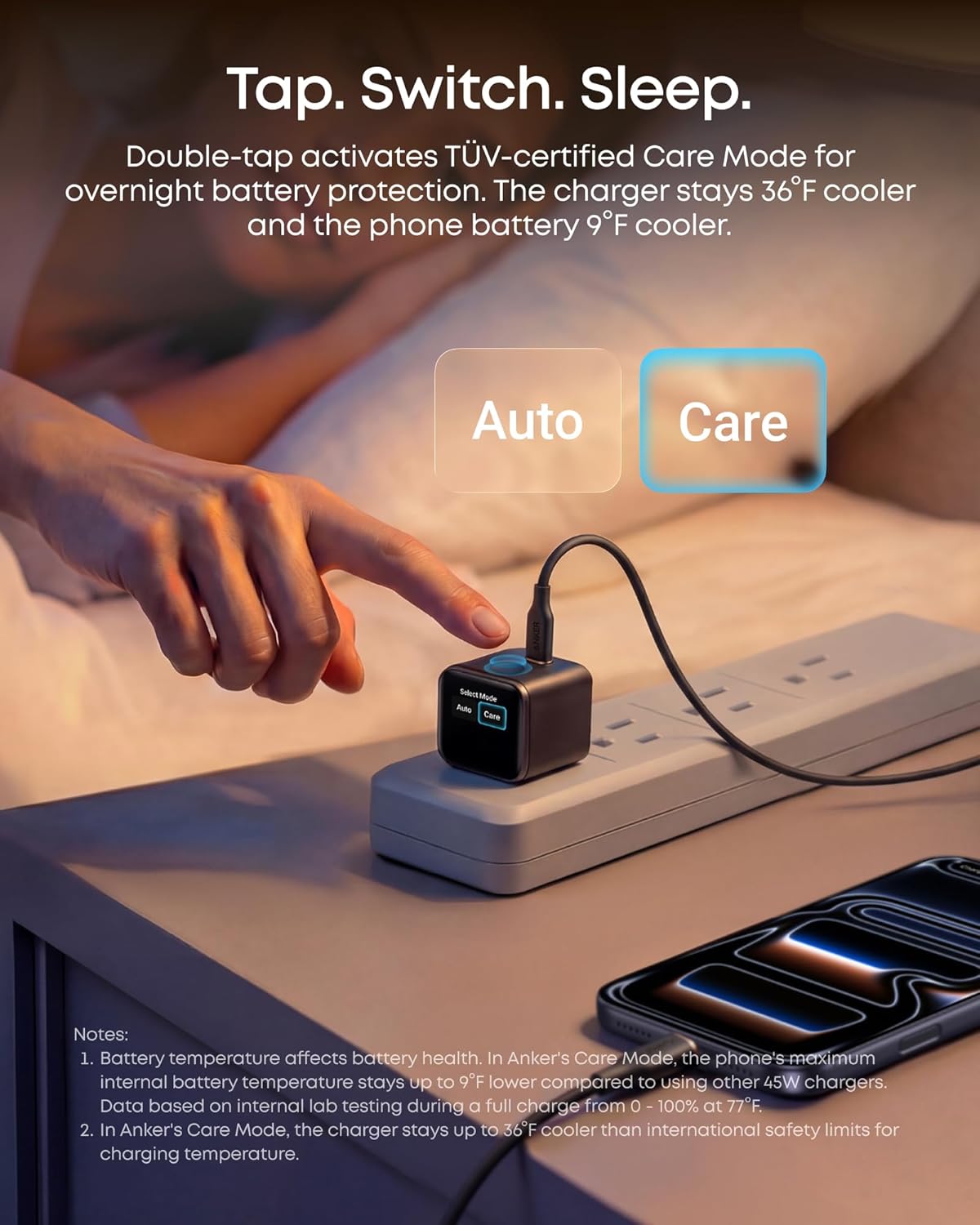 Anker Nano Smart Display Charger, 45W Max Fast Charger USB C for iPhone 17 | 180° Foldable Plug,Smart Recognition, Care Mode GaN USB C Charger Block for iPhone 17/16 (Non-Battery,1 USB-C Port,No Cable)