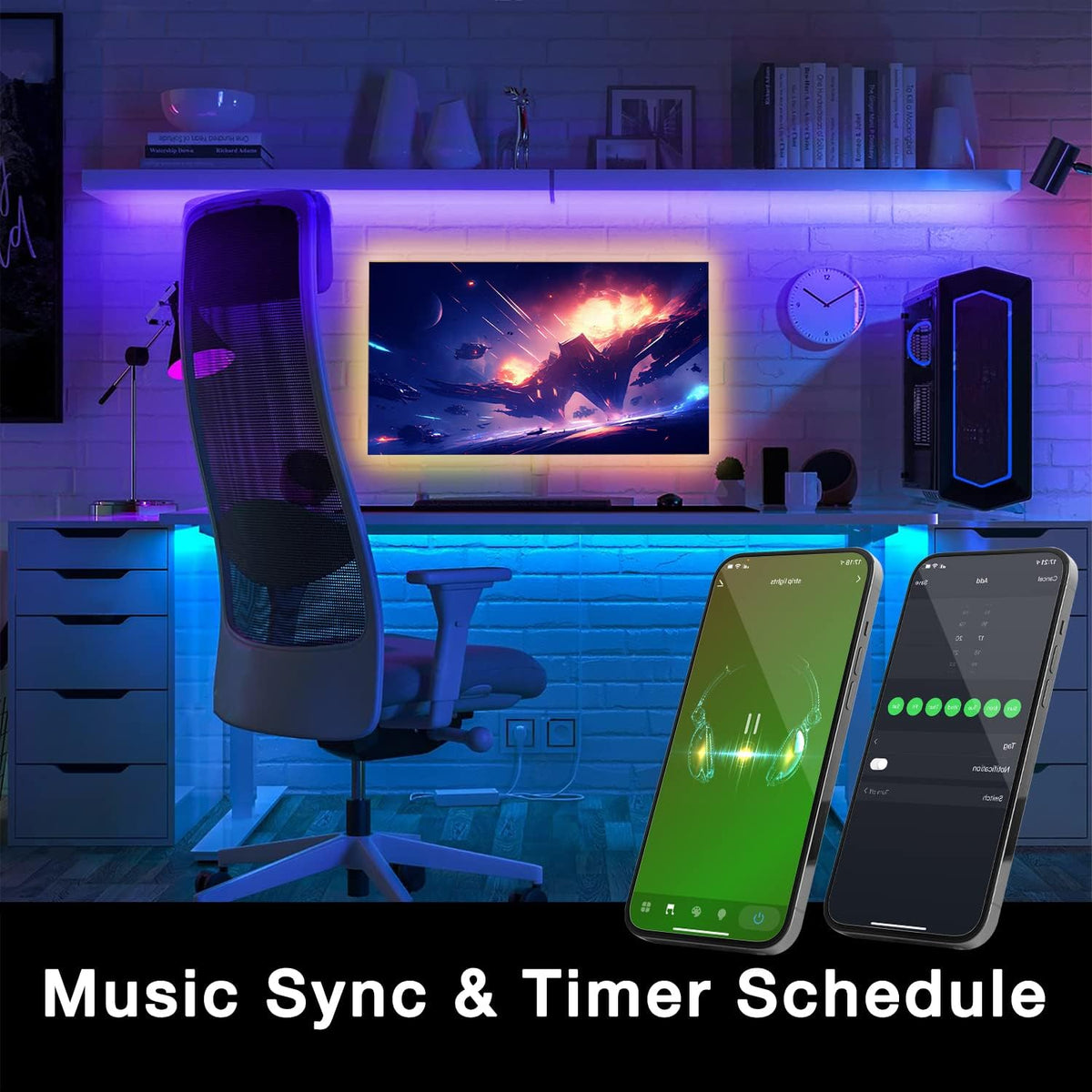 DAYBETTER Smart WiFi Led Lights 100ft, Tuya App Controlled Led Strip Lights, Work with Alexa and Google Assistant, Timer Schedule, Color Changing Led Lights for Bedroom Party Kitchen
