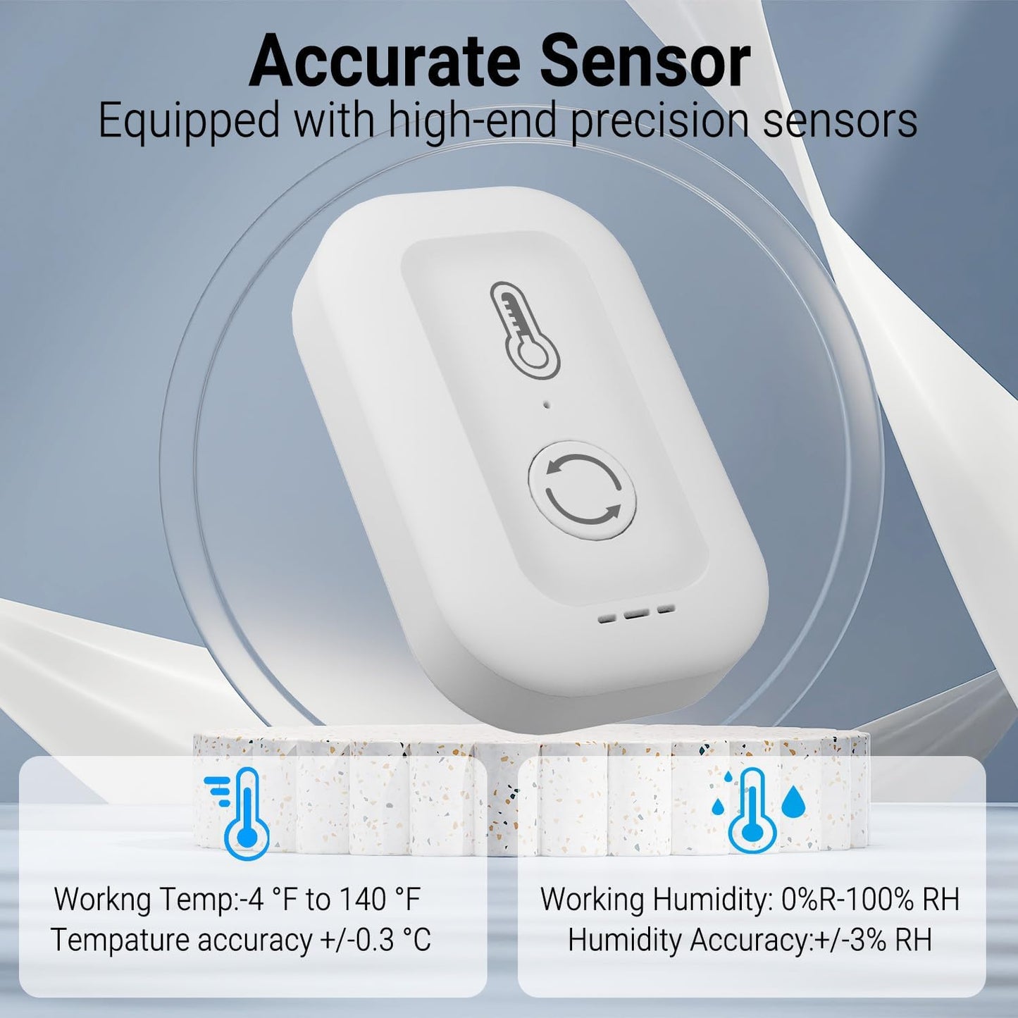 DAYBETTER Smart WiFi Thermometer Hygrometer, 2.4G Indoor Temperature Humidity Sensor with Real-Time Alerts By Daybetter App,Temperature Humidity Monitor for Home Nursery Greenhouse Pet 1pack