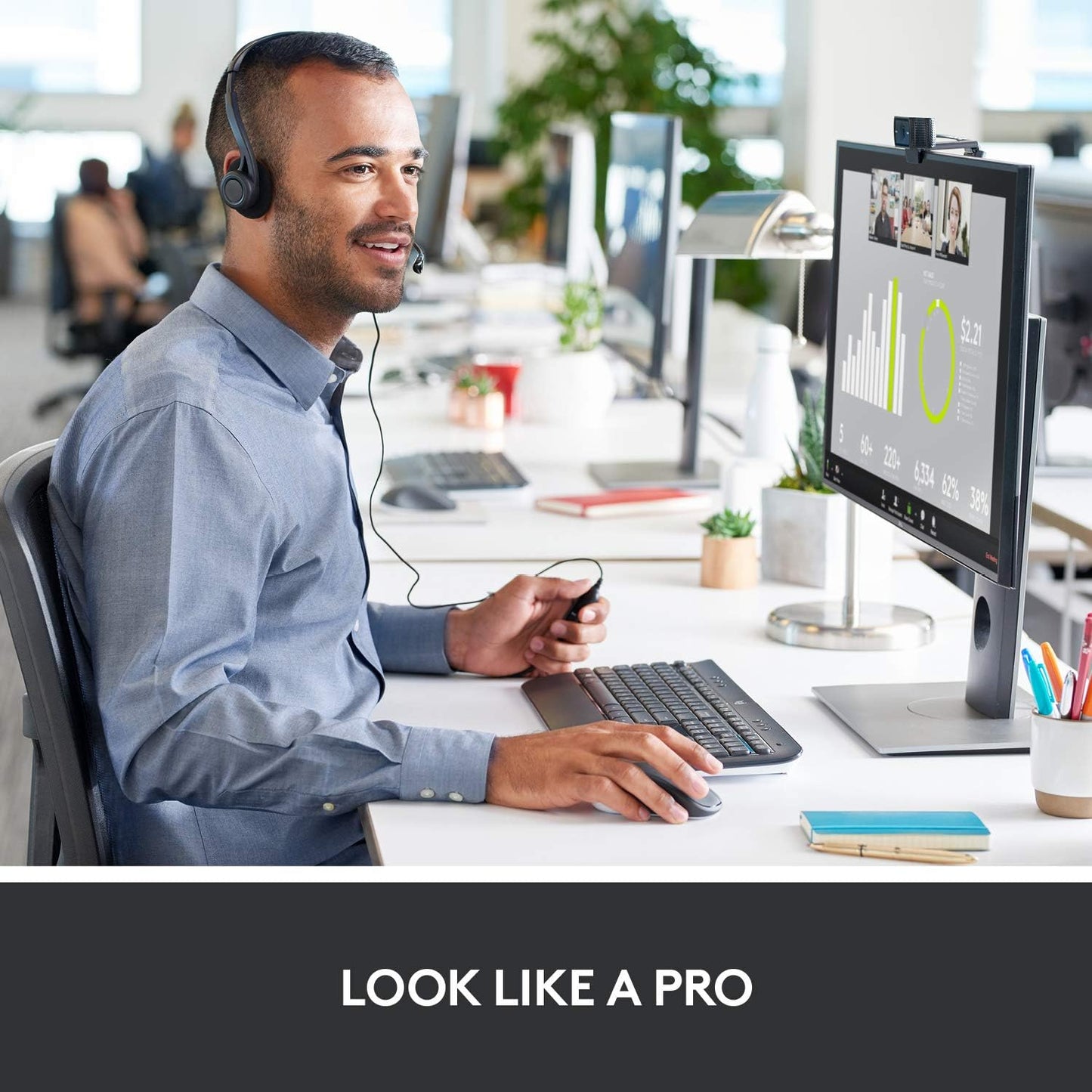 Logitech C920S HD Pro Webcam Full 1080p/30fps Video Calling Clear Stereo | 30fps video calling, clear stereo audio, light correction, works with Skype, Zoom, FaceTime, Hangouts, PC, Mac, laptop