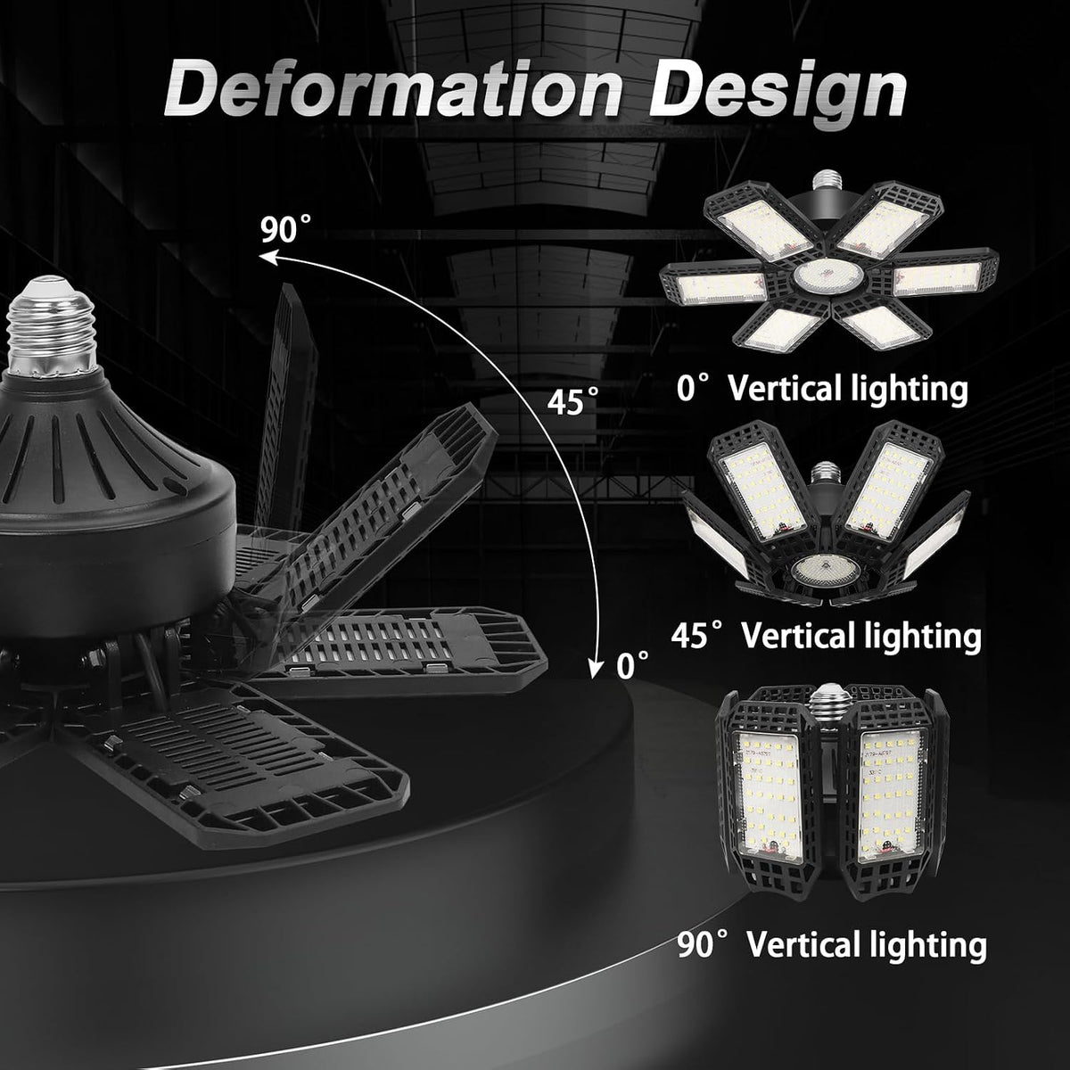 AUDLES Garage Lights 2 Pack, Garage Lights Ceiling LED 20000LM 6500K
