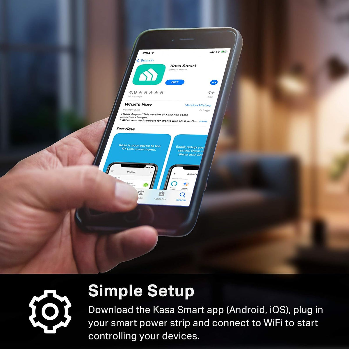 kasa smart Plug Power Strip KP303, Surge Protector with 3 Individually Controlled Smart Outlets and 2 USB Ports, Works with Alexa & Google Home, No Hub Required , White