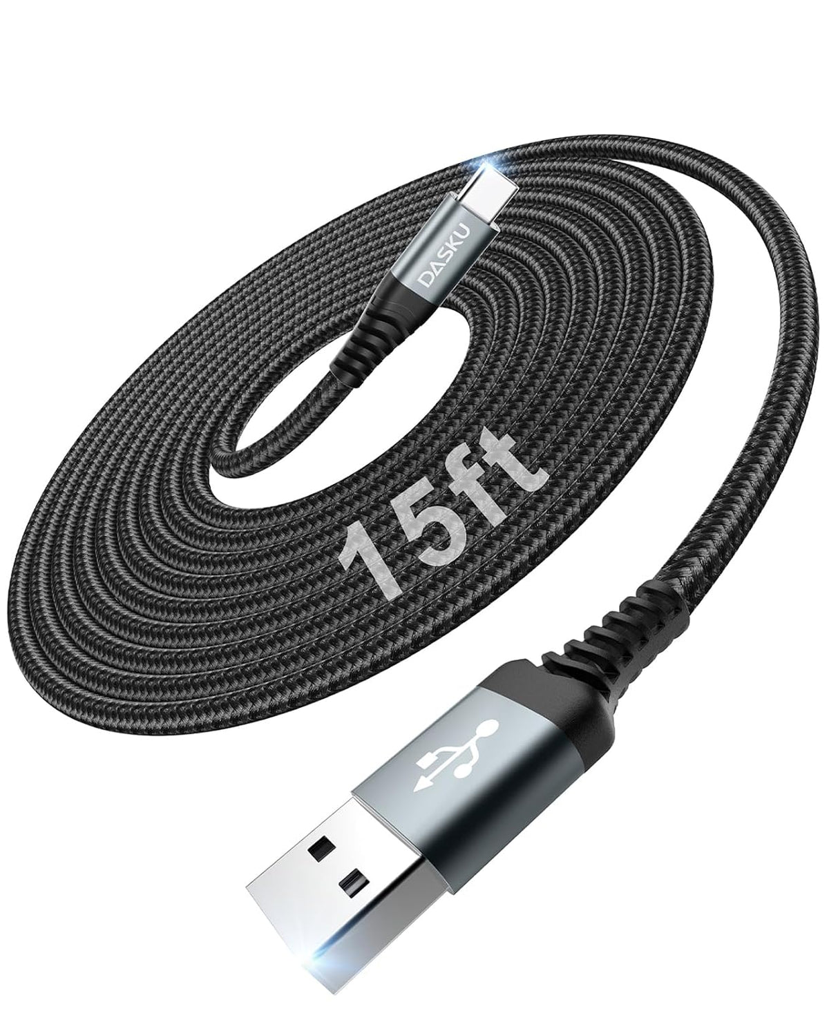 USB to USB C Cable 15FT 1Pack, Extra Long USB C Cable 3A Fast Charging