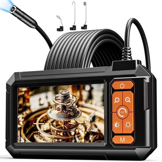 Endoscope Camera with Light, Inspection Borescope Camera 4.3" IPS Screen | 1920P HD Inspection Kamera IP67 Waterproof with 8 Adjustable LEDs 16.5 FT Cable Borescopes for Sewer Drain Pipe Cool Gadgets