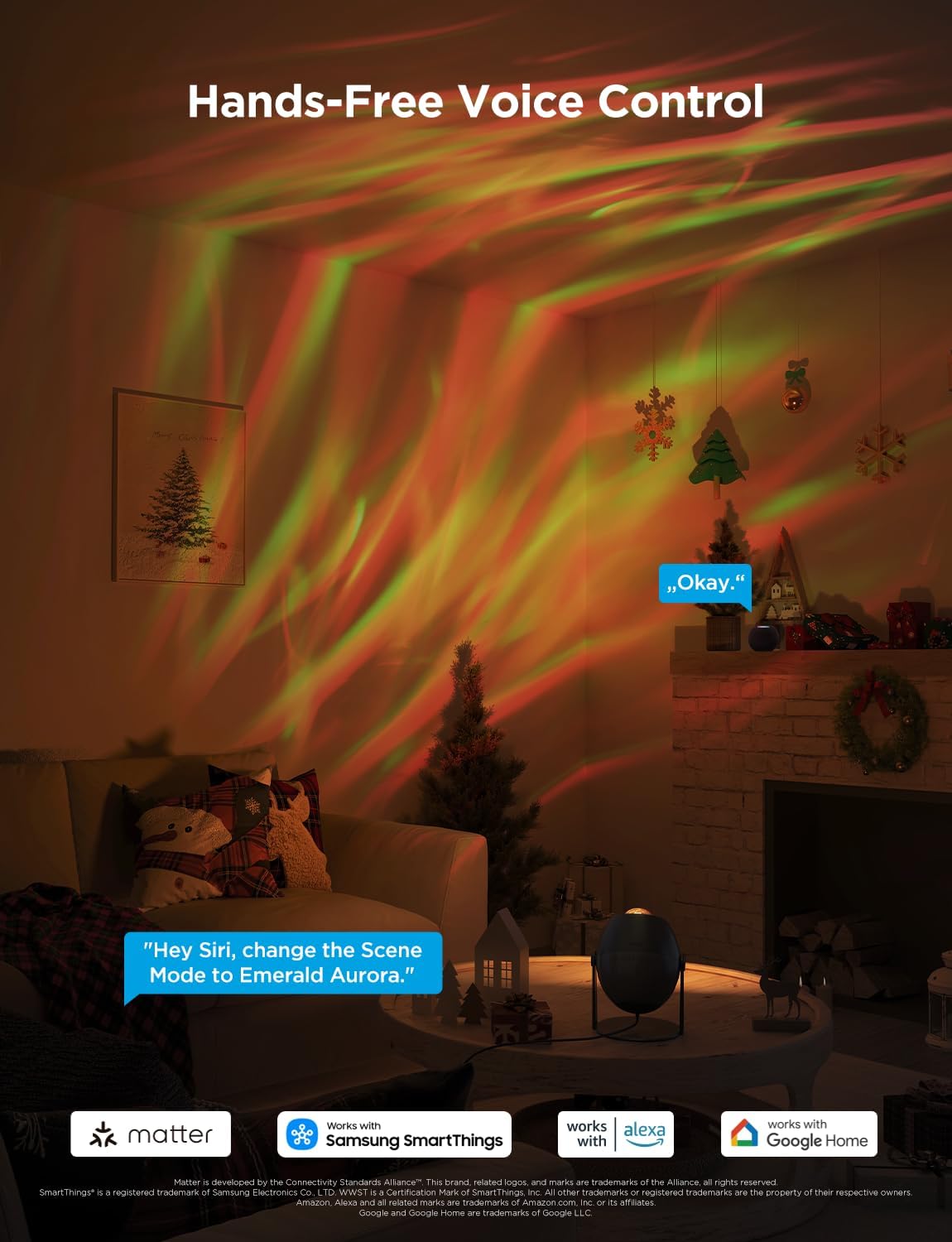 Govee Star Light Projector with 3 Aurora Flowing Effects | Works with Matter and Alexa, 52 Scene Modes, 18 White Noise Options, LED Night Light Projector for Bedroom, Without Plug