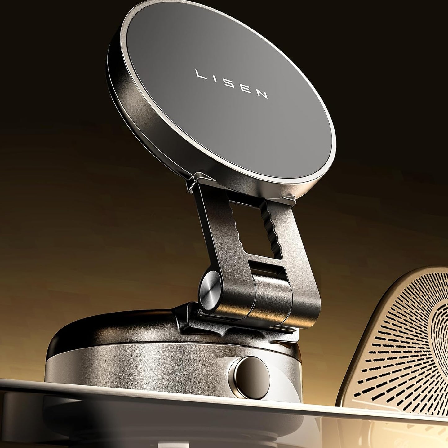 LISEN Portable for iPhone 17 Electric Vacuum Suction Phone Holder for Car MagSafe, Magnetic Phone Holder for Car Suction Cup Phone Mount Foldable for iPhone 17 Pro Max Air /16/15/14/13/12 Kits