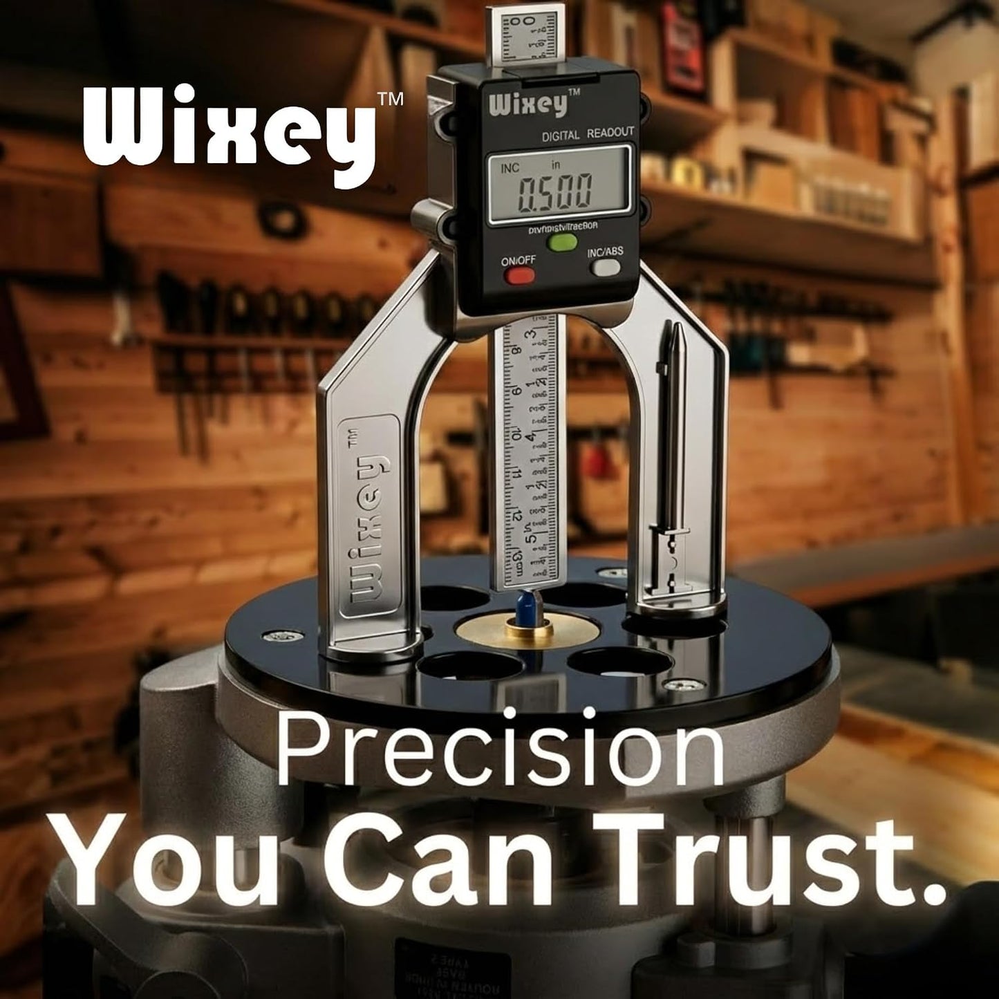 Mini Digital Height Gauge for Router Table & Table Saw Measuring Tool | Digital Height Gauge – Precise Height Measurement – Height Gauge – Easy-Read Display – Compact Woodworking Tool