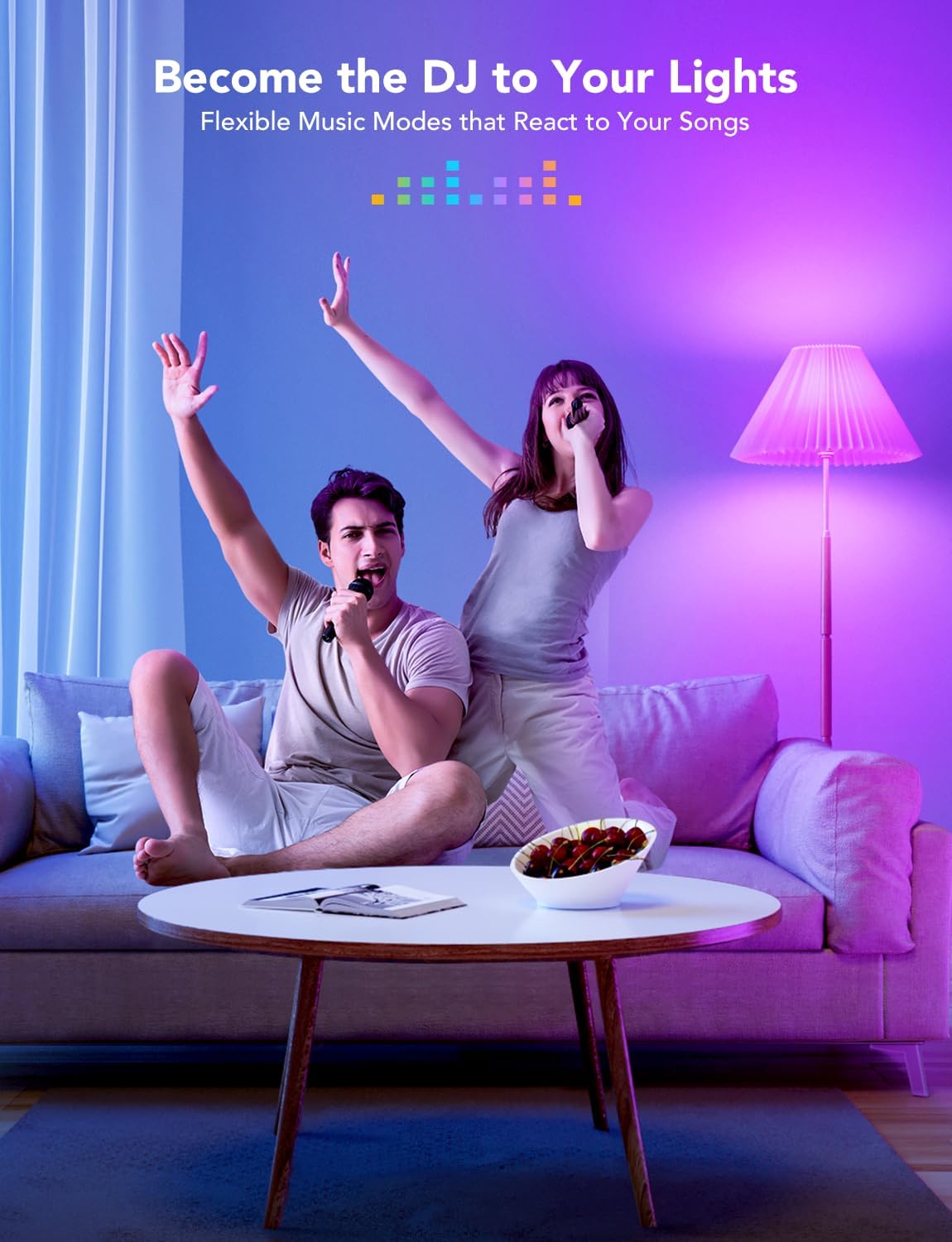 Govee Smart Light Bulbs 1200 Lumens, 12W 85W Equivalent, 2 Pack