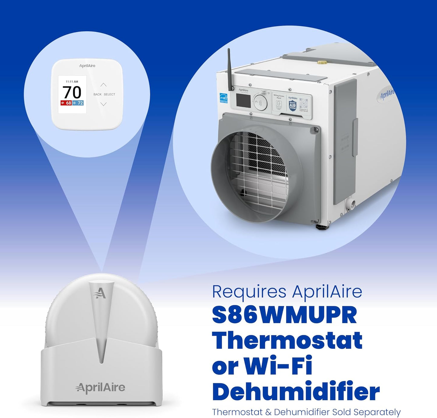 AprilAire ZAZW Water Leak Sensor, Designed to Pair with AprilAire S86WMUPR Thermostat or Wi-Fi Dehumidifiers