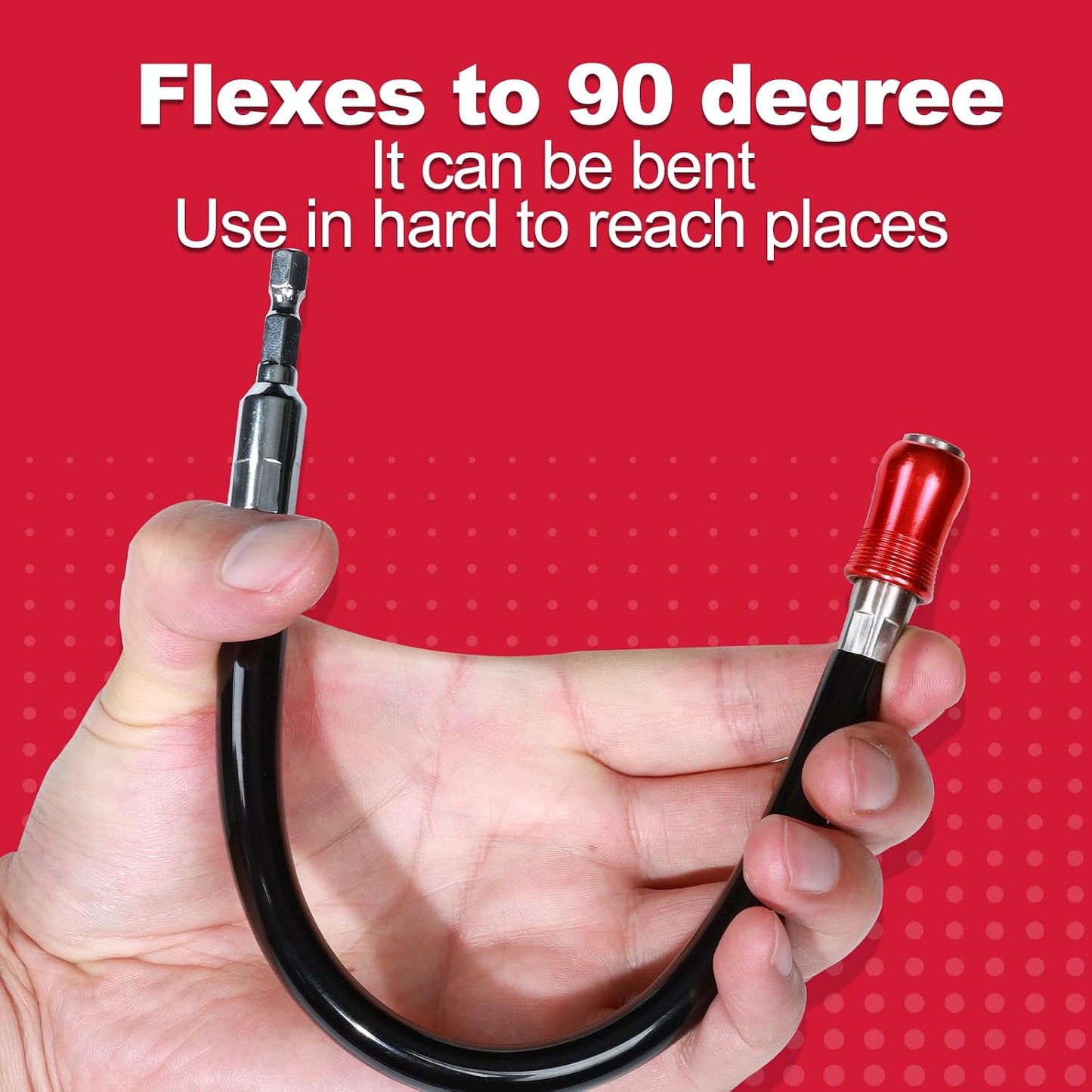 Flexible drill bit Extension Screwdriver Bit Holders, 1PACK 12Inches Flex Shaft Extension Socket Drill Bit Holder Hex Shank Quick-Change Drill Bit Guide with 10PC Screwdriver Bits