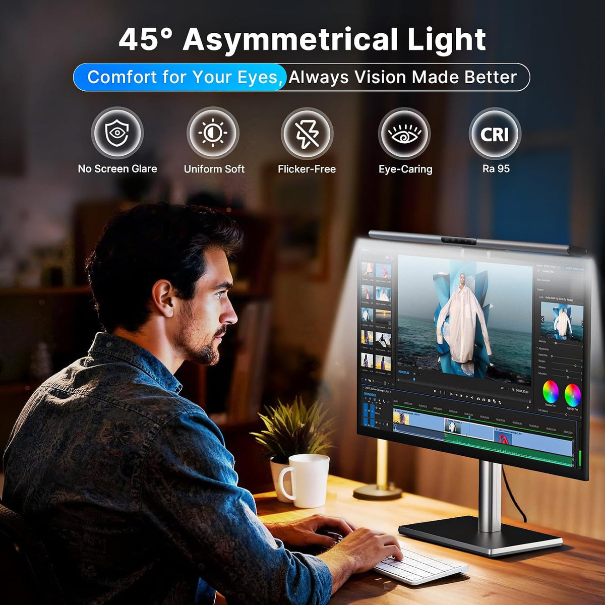 LED Monitor Light Bar, Computer Monitor Lamp for Home Office & Gaming