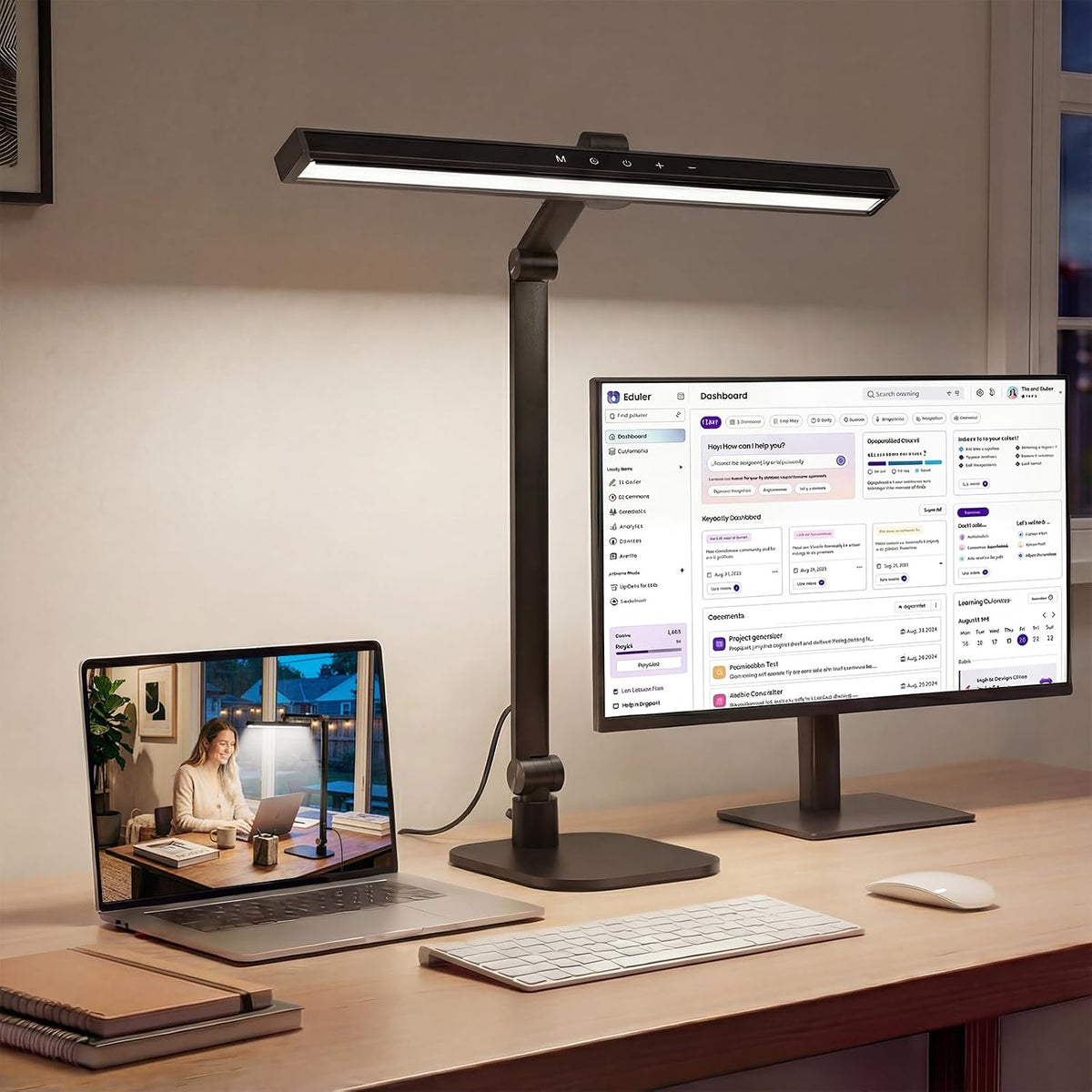 LIONVISON Desk Lamps for Home Office: Dimmable Eye-Caring LED Desk Light