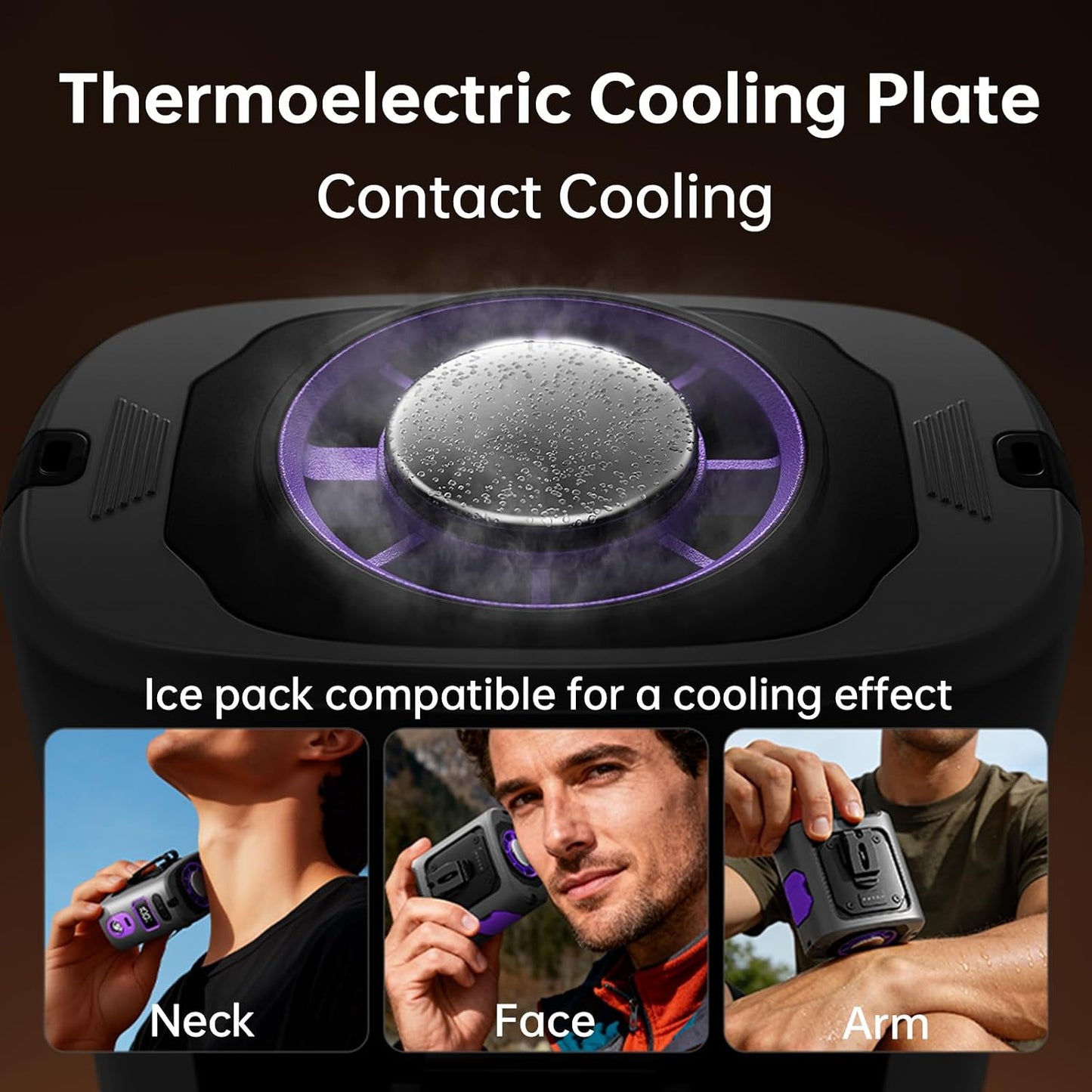 MUXNW Clip-On Waist Fan with Ice Cooling Plate, 14000RPM, 8000mAh | 5 Speeds, 8-42H Runtime, Belt Clip, Under-Shirt Airflow, Semiconductor Contact Cooling for Outdoor Work