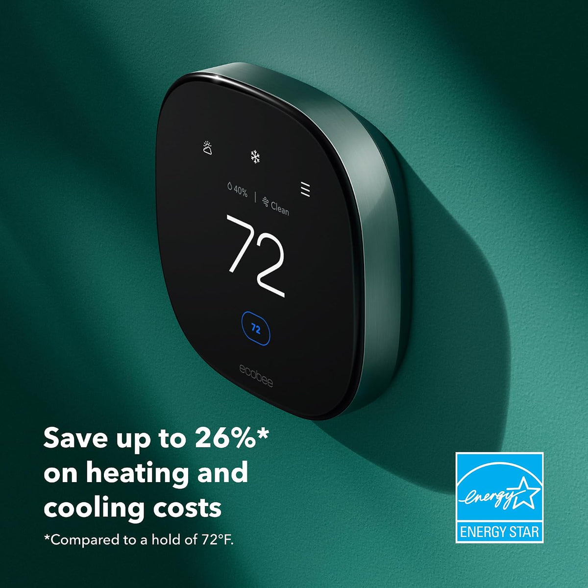 ecobee Smart Thermostat Premium - WiFi, Siri &amp; Alexa Built-In, Smart Sensor | Air Quality Monitor. Works with Alexa, Siri and Google Home. Live view from your ecobee Doorbell. Energy Saving thermostsat