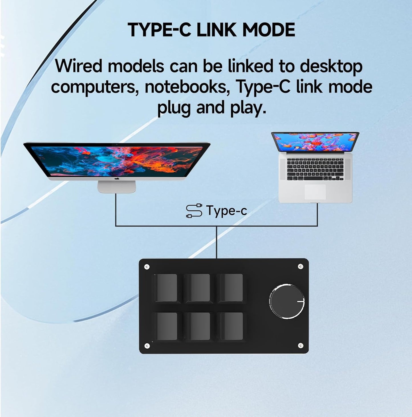 SIKAI CASE Programmable Macro Keyboard,6 Key Macro Mechanical Gaming Macro Keypad,Custom Knob KeyPad, Hot swappable Switch Gaming Keyboard,Wired programmable keypad with Drawing Programming Video
