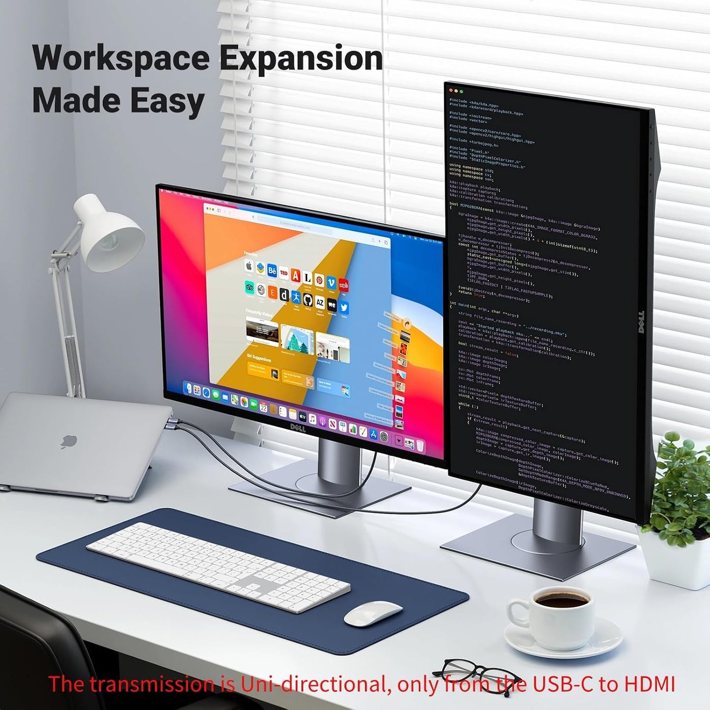 UGREEN USB C to HDMI 2.1 Cable 8K@60Hz 4K@240Hz for Home Office, 6.6FT | Unidirectional,48Gbps,HDR,HDCP2.3,Compatible for MacBook Pro Air iPad,Mac mini,iPhone 17 ProMax,Galaxy S26,Pixel 9,XPS
