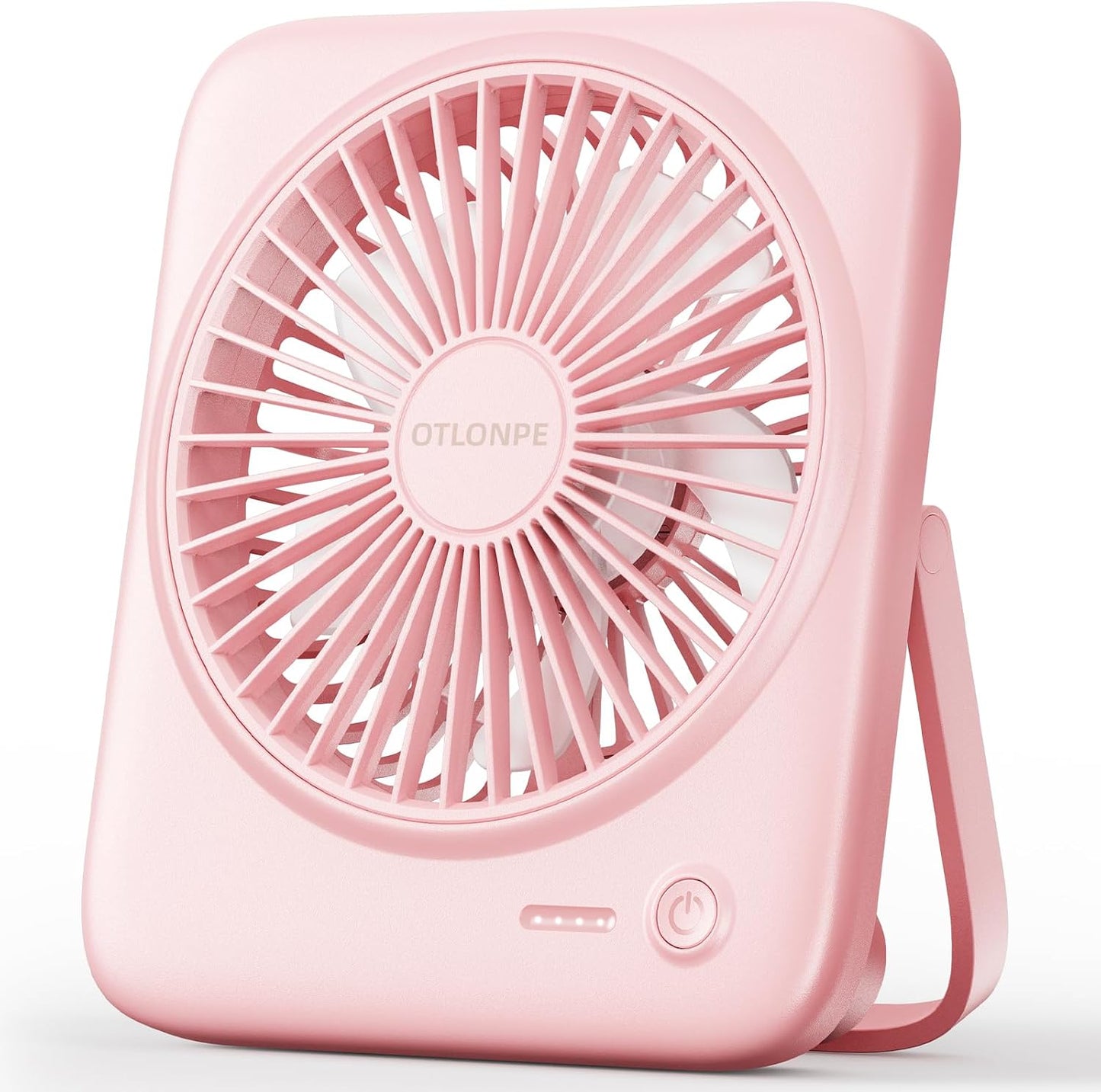 Otlonpe Personal Portable Desk Fan 2 Pack, 4000mAh Small Rechargeable Portable Fan Battery Operated & USB Powered for Travel Sleeping Bedroom Office Home Table, Cordless, Quiet, 4-Speed, 6.5 Inch