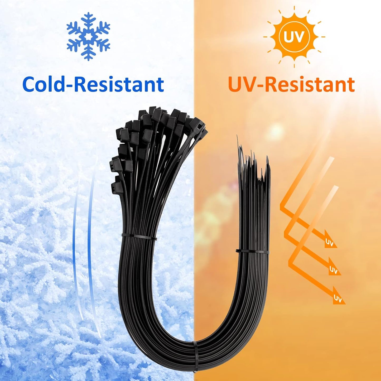 Large Zip Ties Heavy Duty Outdoor 24 inch (40 Pack), Heavy Duty Zip Ties 220 lbs, Black, by ANOSON