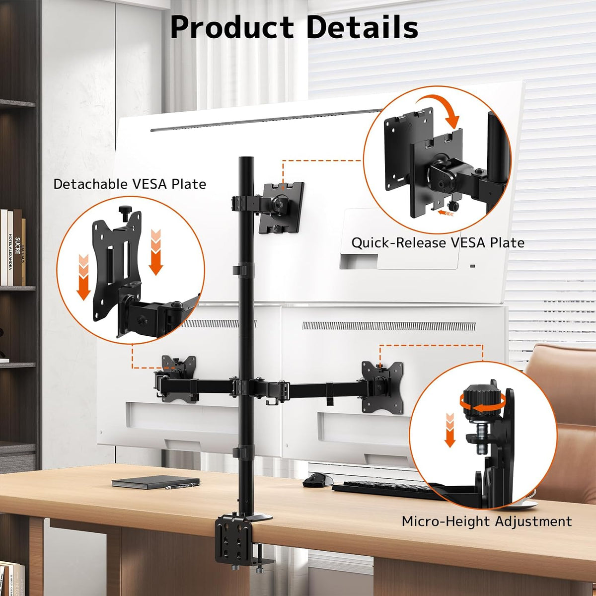 PUTORSEN Triple Monitor Mount for Up to 49" Ultrawide and 32" Monitors
