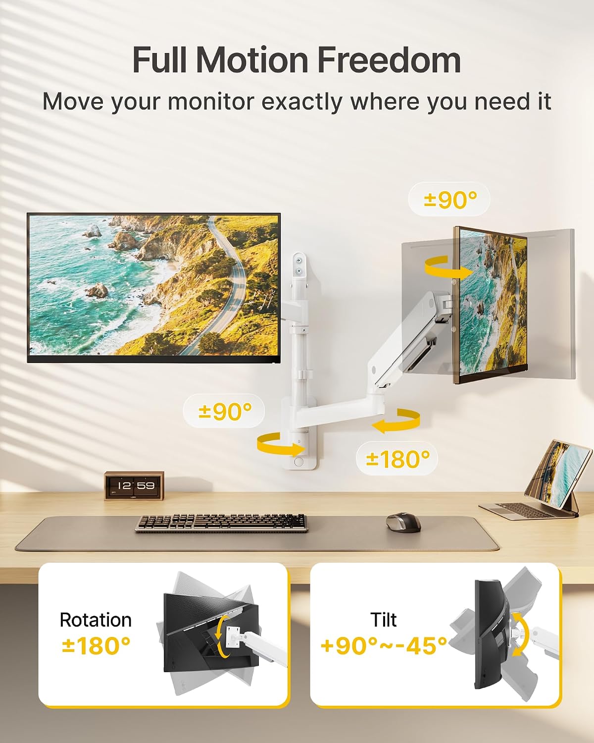 monTEK Vertical Dual Monitor Wall Mount for 17-35" Screens, 35.2 Lbs Each
