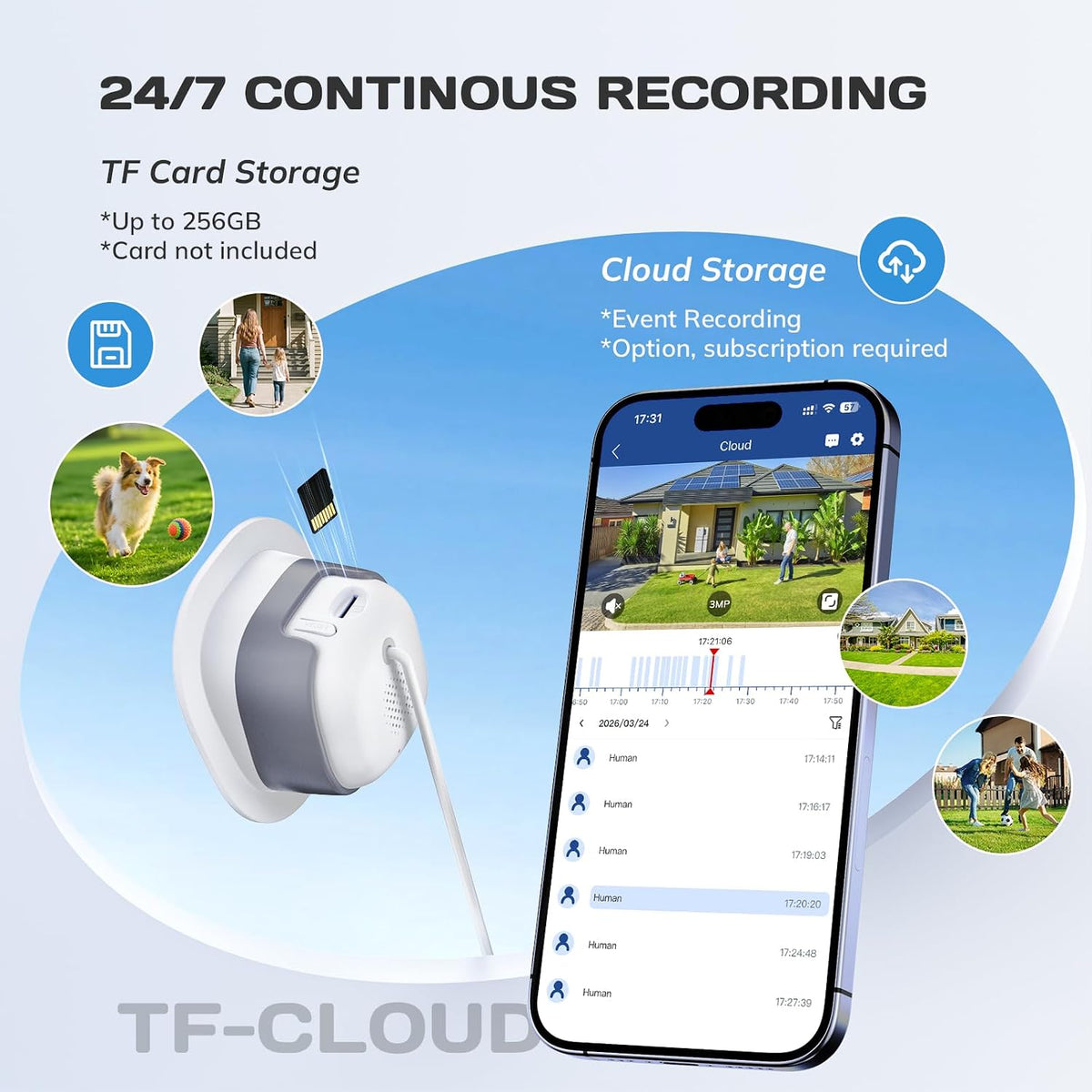 No Drill 2K Window Camera with Angled Mount, 5GHz&2.4GHz WiFi Indoor Camera for Home Security for Outdoor Monitoring, Anti-Glare Color Night Vision, 24/7 Recording, Free Human/Car/Pet Detection, Alexa