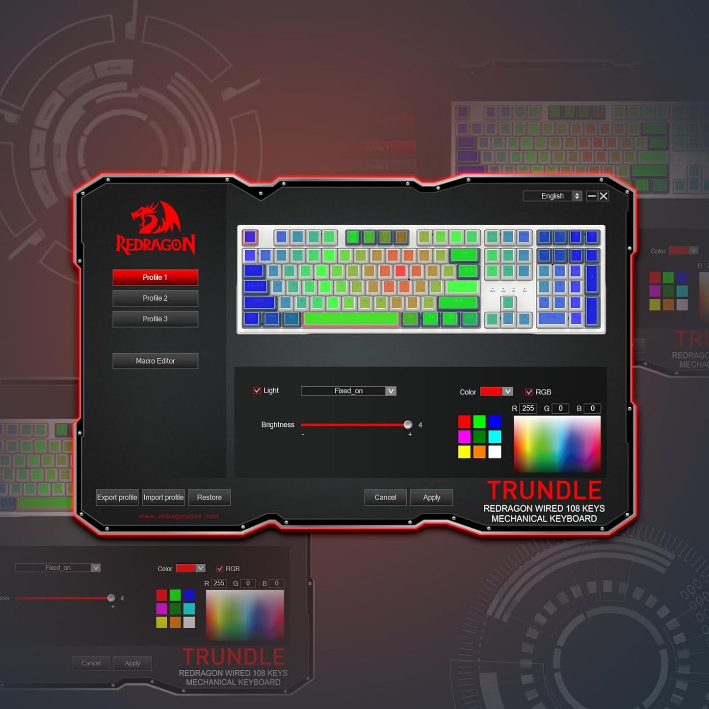 Redragon K668 108-Key Hot-Swap Wired RGB Gaming Keyboard, Extra 4 Hotkeys | Dedicated Shortcut Keys for Mute, Calc & Desktop, Cushioned Noise Dampening for Creamy Thocky Sound, Swap-Ready, PRO Software
