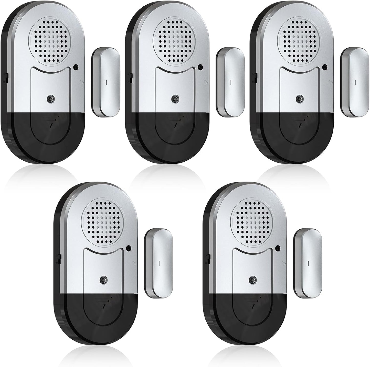 Sanjie Door Window Alarm Sensors, 5 Pack, 125dB, Volume Control | 125dB wireless sensors alert when doors or windows open, with adjustable volume, easy installation and long battery life