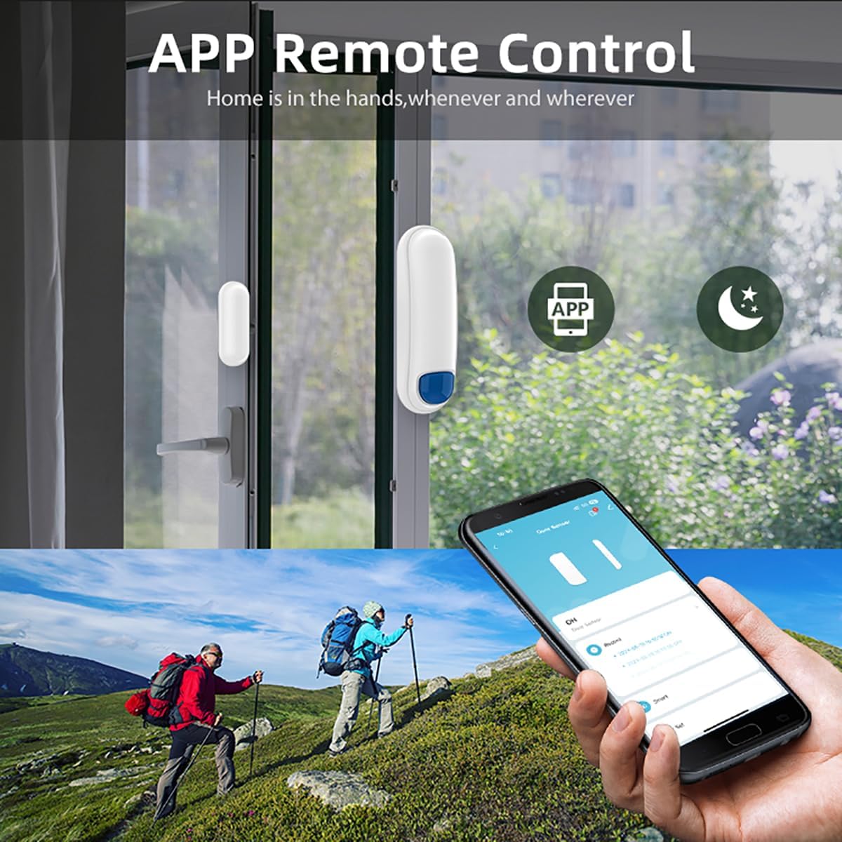 Zigbee Door Window Contact Sensor, 24h Monitor, SmartThings, Home Assistant | 24-hour monitoring for doors & windows; requires a Zigbee hub (not included); works with SmartThings, Home Assistant