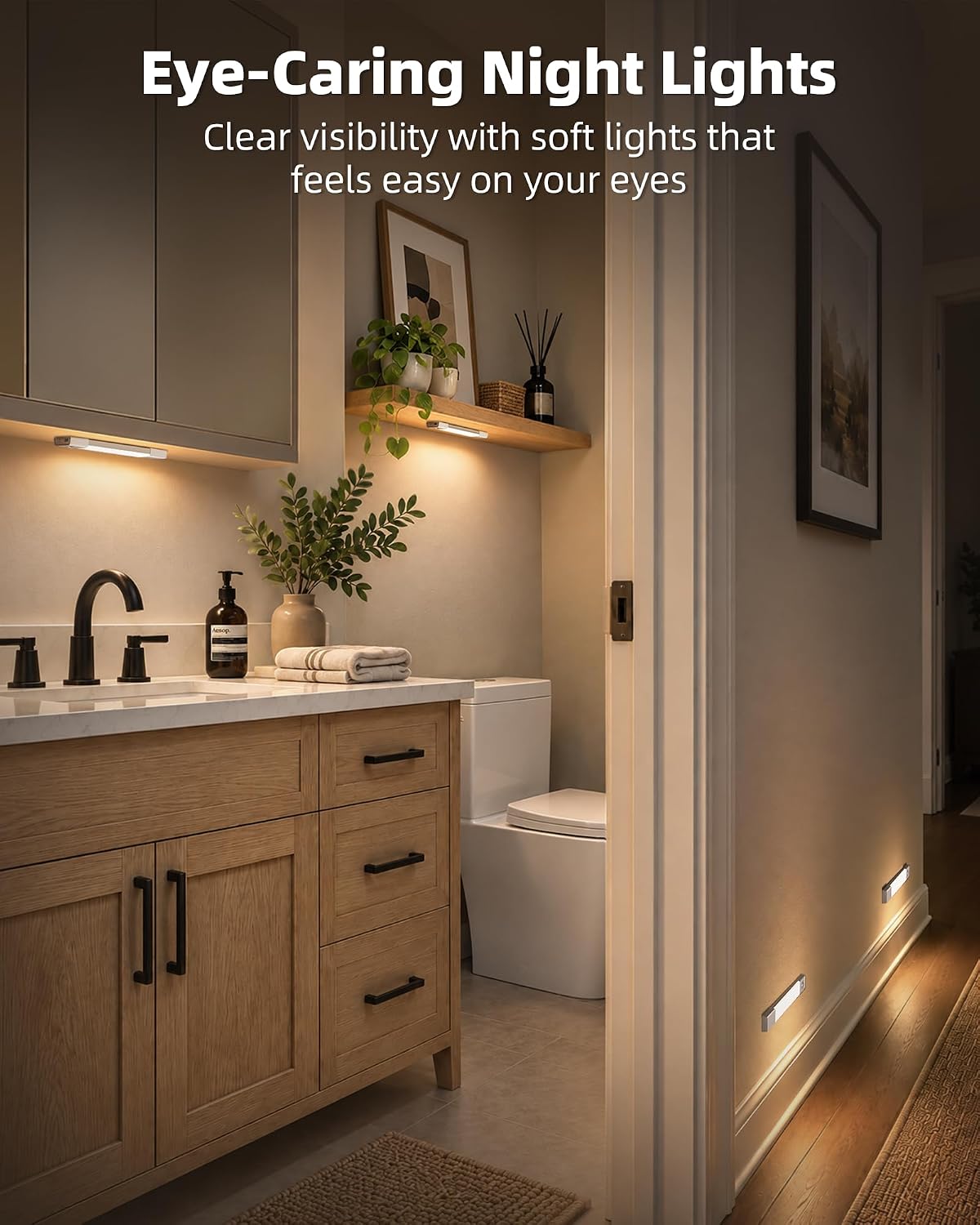 EZVALO 8'' Motion Sensor Closet Lights,Under Cabinet Lighting, 6 Pack