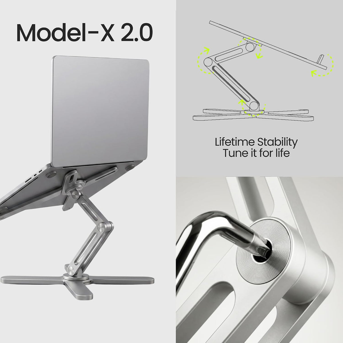 Model-X 2.0 Laptop Stand, Laptop Stand for Desk Adjustable Height