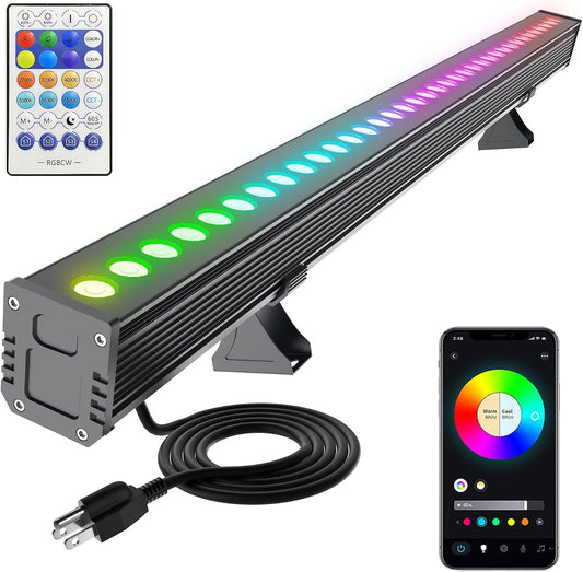 180W RGB Light Bar, RGBCW Wall Washer with APP & RF Remote, IP65