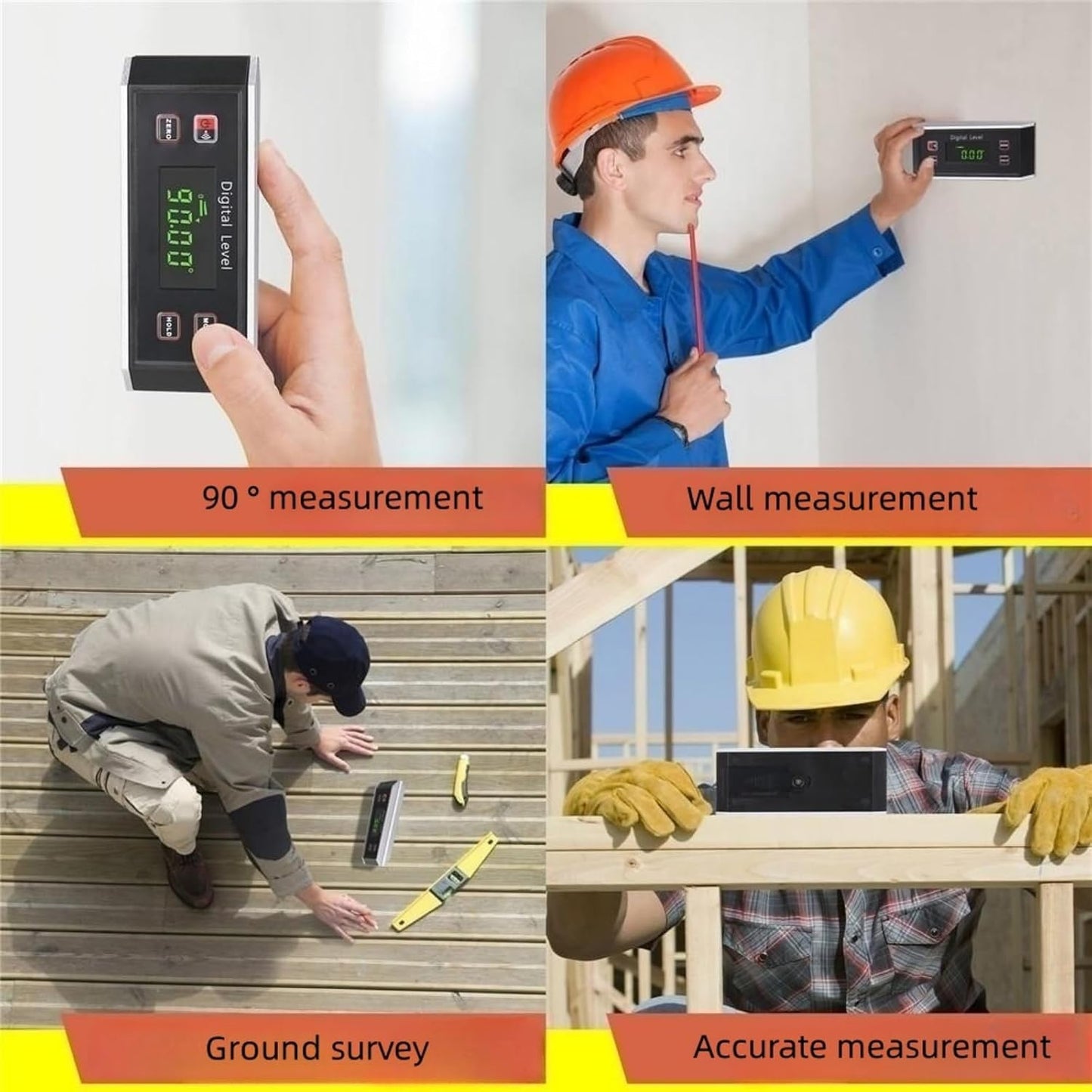 Inclinometer, Digital Protractor/Level/Angle Finder and Gauge Tools with V-Groove Magnetic Base and Backlight - Dust and Waterproof IP65 Precision Smart Level（Not include battery）