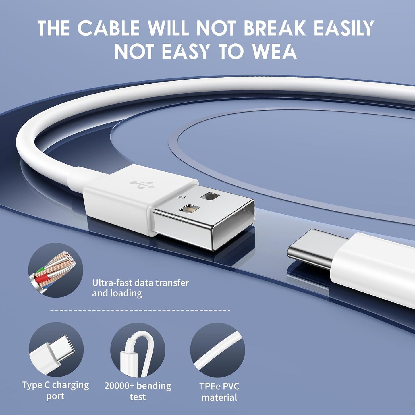 QZIIW 4Pack Apple USB C Fast Charging Cable 3FT for iPhone 17 16 15 Pro max | USB A to USB C Car Carplay Cord for iPhone 17 16 15 Pro/17 16 15 Plus Samsung S26 S25 S24, iPad Pro 12.9/11,Air 5th/4th Gen
