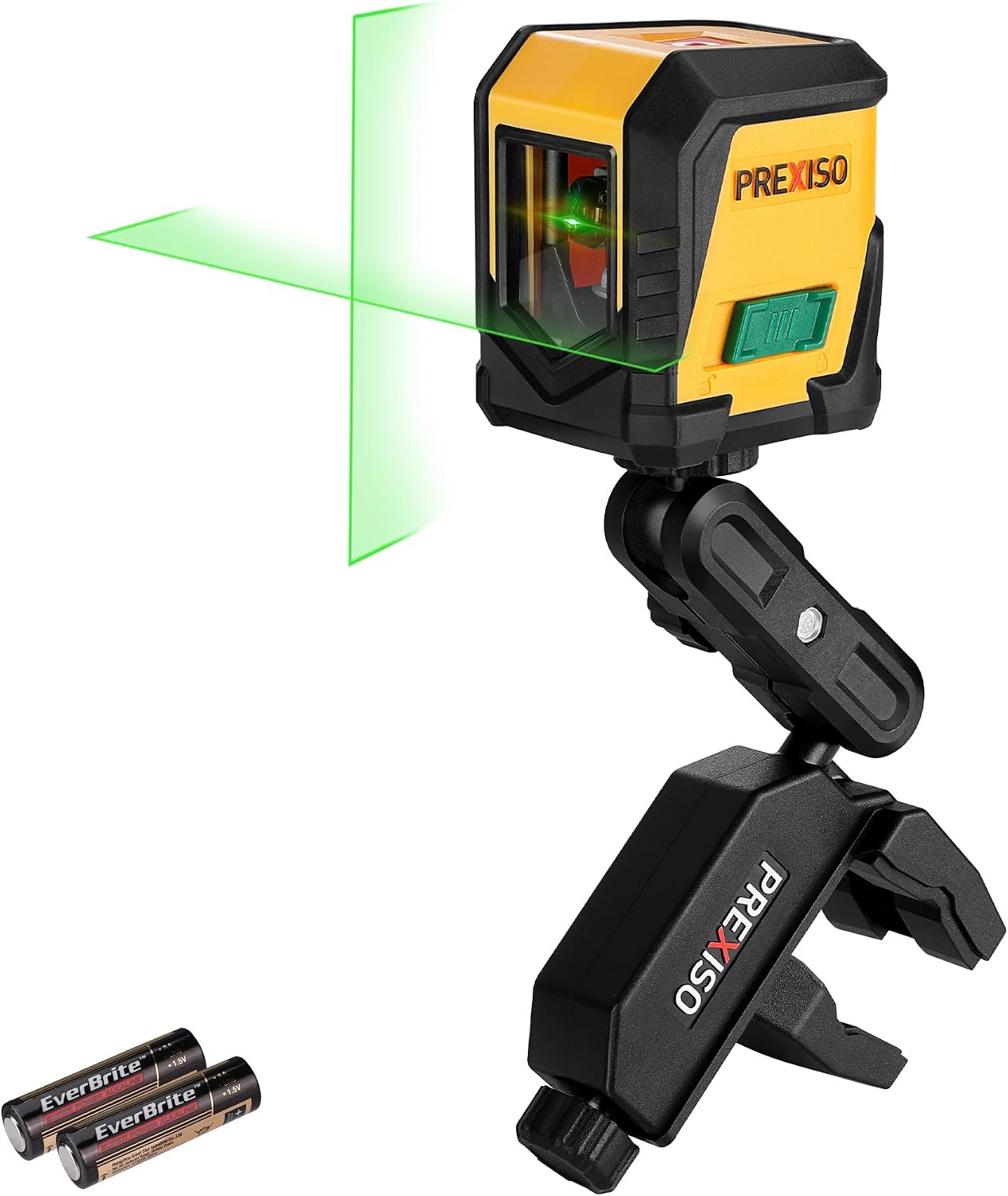 PREXISO Laser Level with Tripod, 65Ft Self Leveling Cross Line Laser Level | 31-1/2 Inch Tripod Green Line Lazer leveler Tool for Hanging Pictures, Home Renovation with LED Indicator & 2 AA Batteries