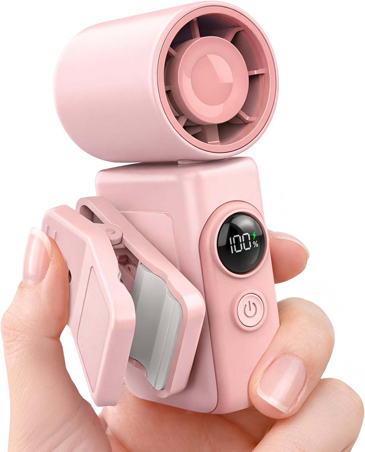 Hotsales Clip-On Portable Fan for Strollers, Handheld Turbo Fan for Travel | Small But Mighty Mini Fan, Detachable 360° Rotating Clip, LED Display, Rechargeable, Summer Outings, Gifts For Women And Men