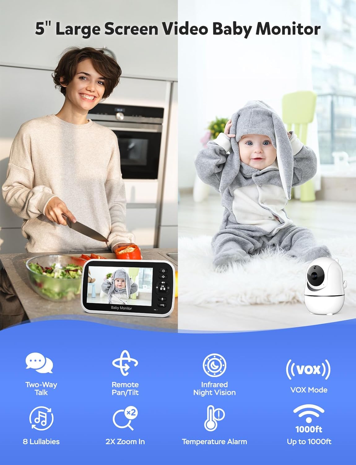 GoodBaby Baby Monitor with Camera, Video and Audio Monitoring System no wif Need