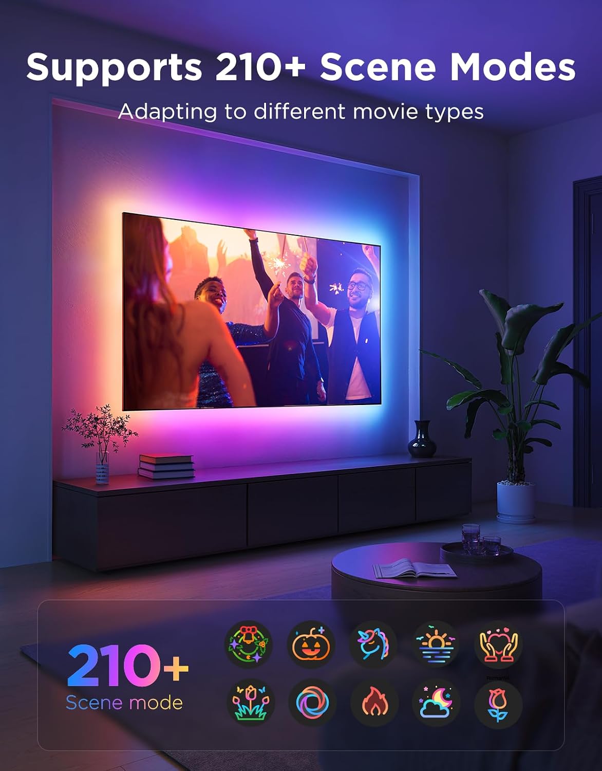 Govee TV LED Backlight 2, 14.4ft Cuttable TV Lights for 32-70 Inch TVs | RGBWIC LED Strips Lights for Monitors, Support 210+ Scene Modes & Music Sync，Smart APP and Voice Control, Easy Intall