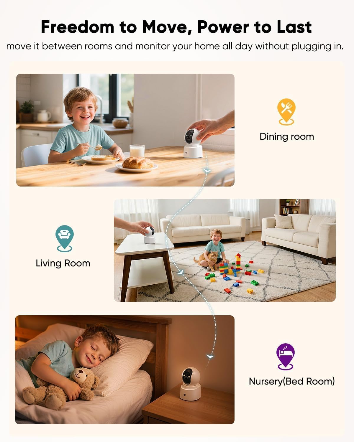 Indoor Camera Wireless, Pet Camera Indoor with Phone App