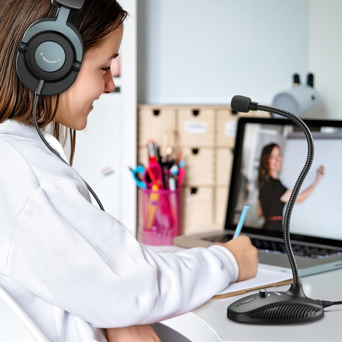 FIFINE USB Computer Microphone, Plug &Play Desktop Condenser PC Laptop Mic,Mute Button with LED Indicator, Compatible with Windows/Mac, Ideal for YouTube,Zoom,Recording,Twitch Games(K054)