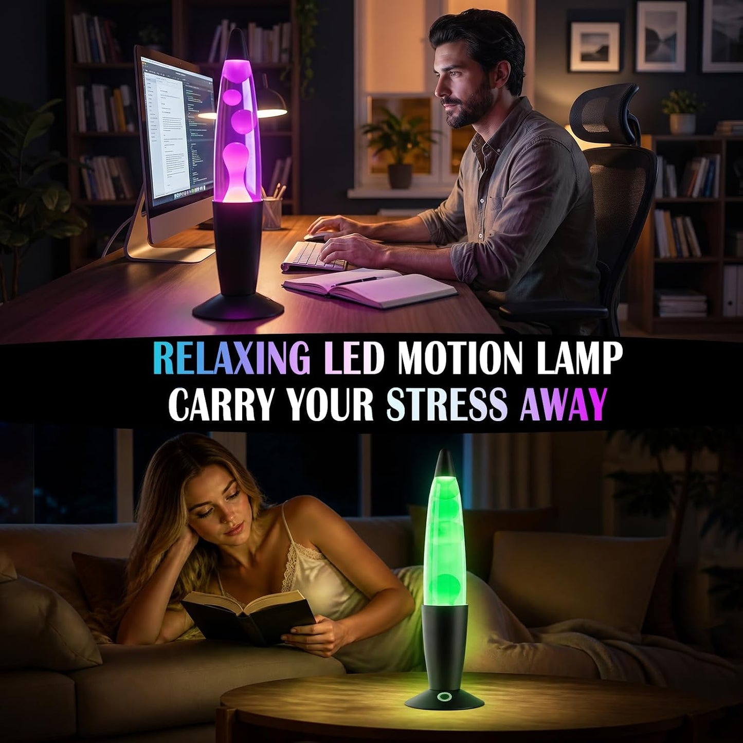 Wankeer 17 Color Changing Liquid Motion Lamp, 13.5 Inch RGB LED Night Light with Remote & Timer for Kids Adults, Ambient Mood Light Table Lamp for Relaxing & Bedroom, Living Room, Office, Home Docor