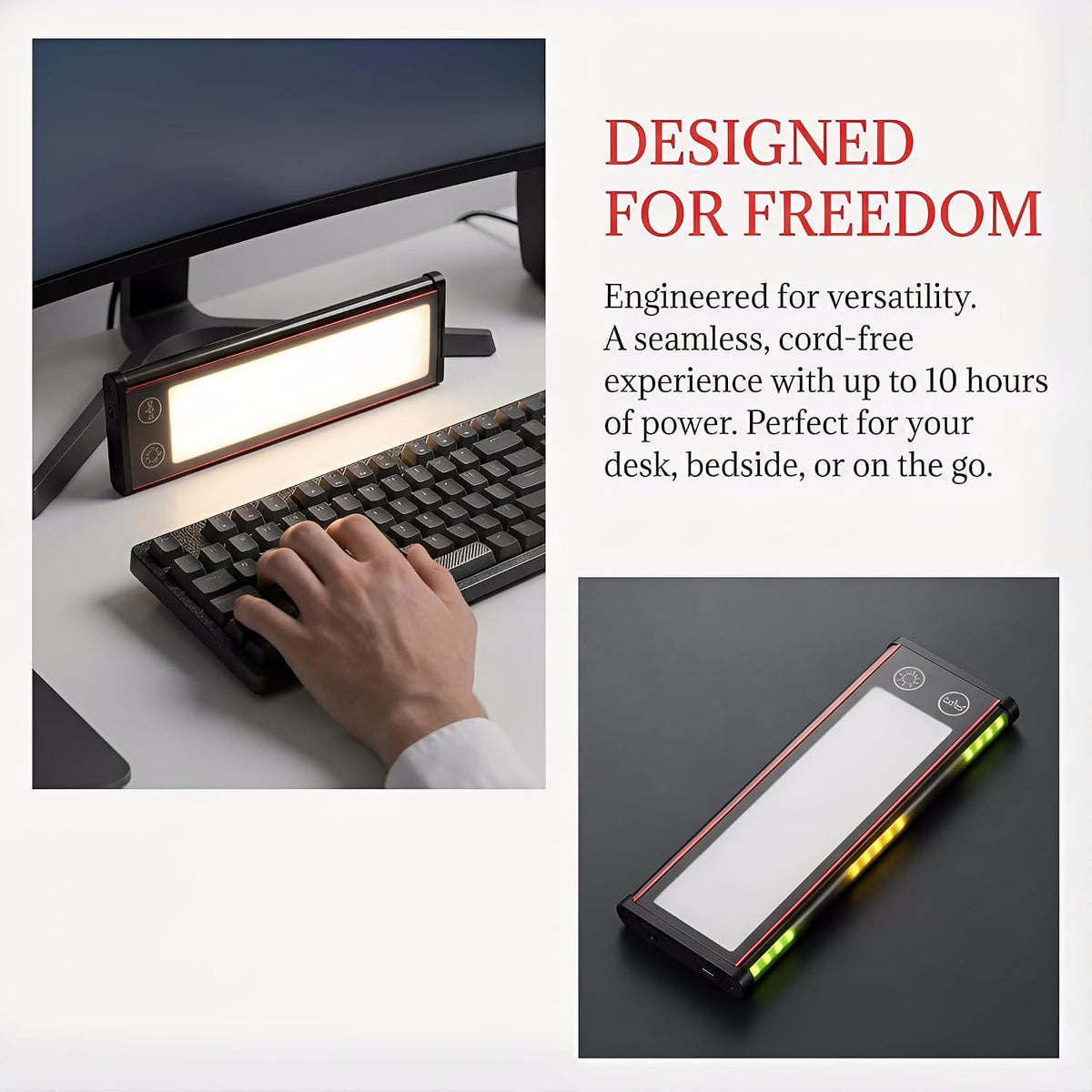 Light Bar Desk Lamp with Music Sync & RGB Ambient Lighting