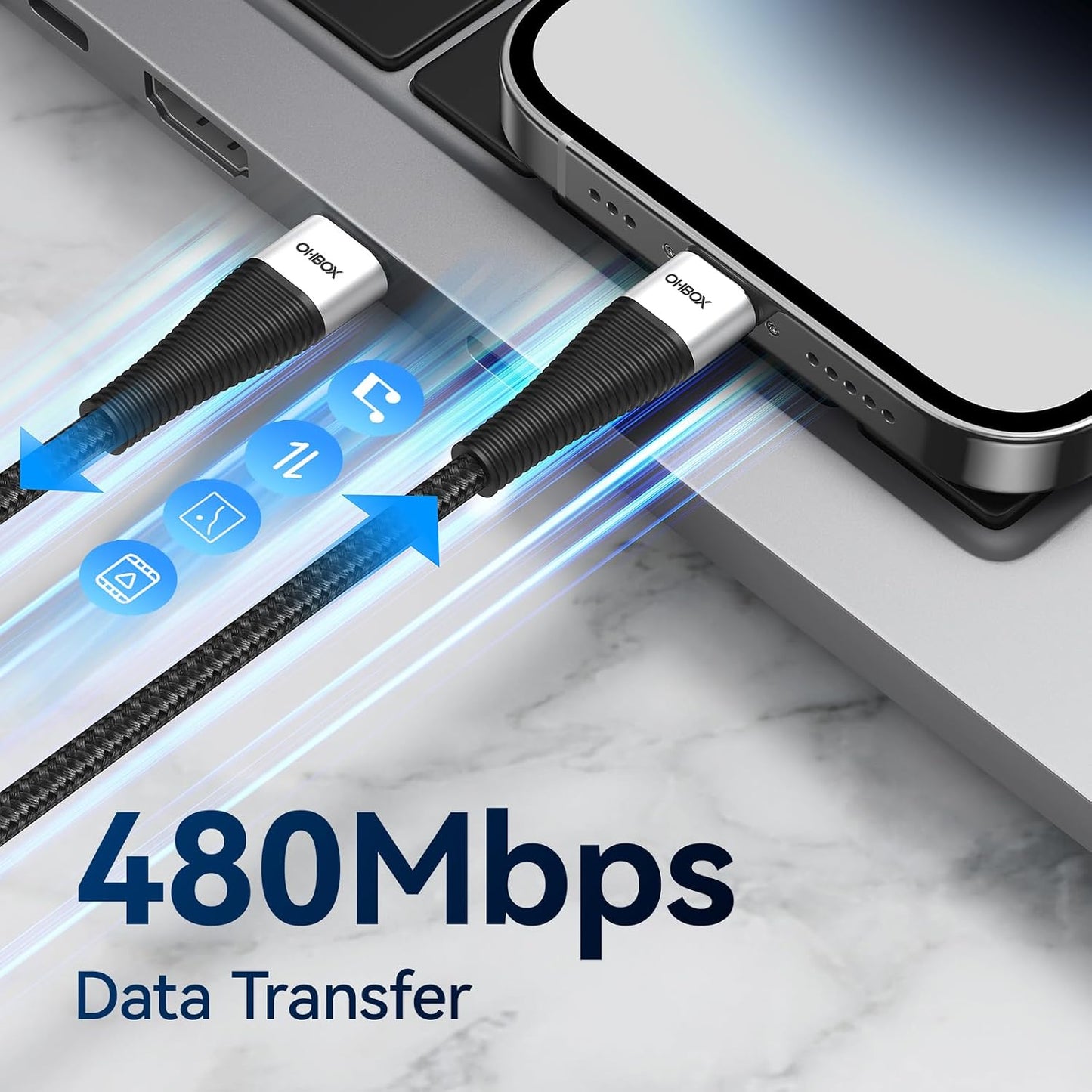 Extra Long USB C to USB C Cable 15FT 100W Type C Charger Fast Charging Cord | Heavy Duty Nylon Braided Charging Cable for iPhone 17 Pro Max 16 15, iPad Pro, Air, Mini, MacBook, Samsung, Tablet and Laptop